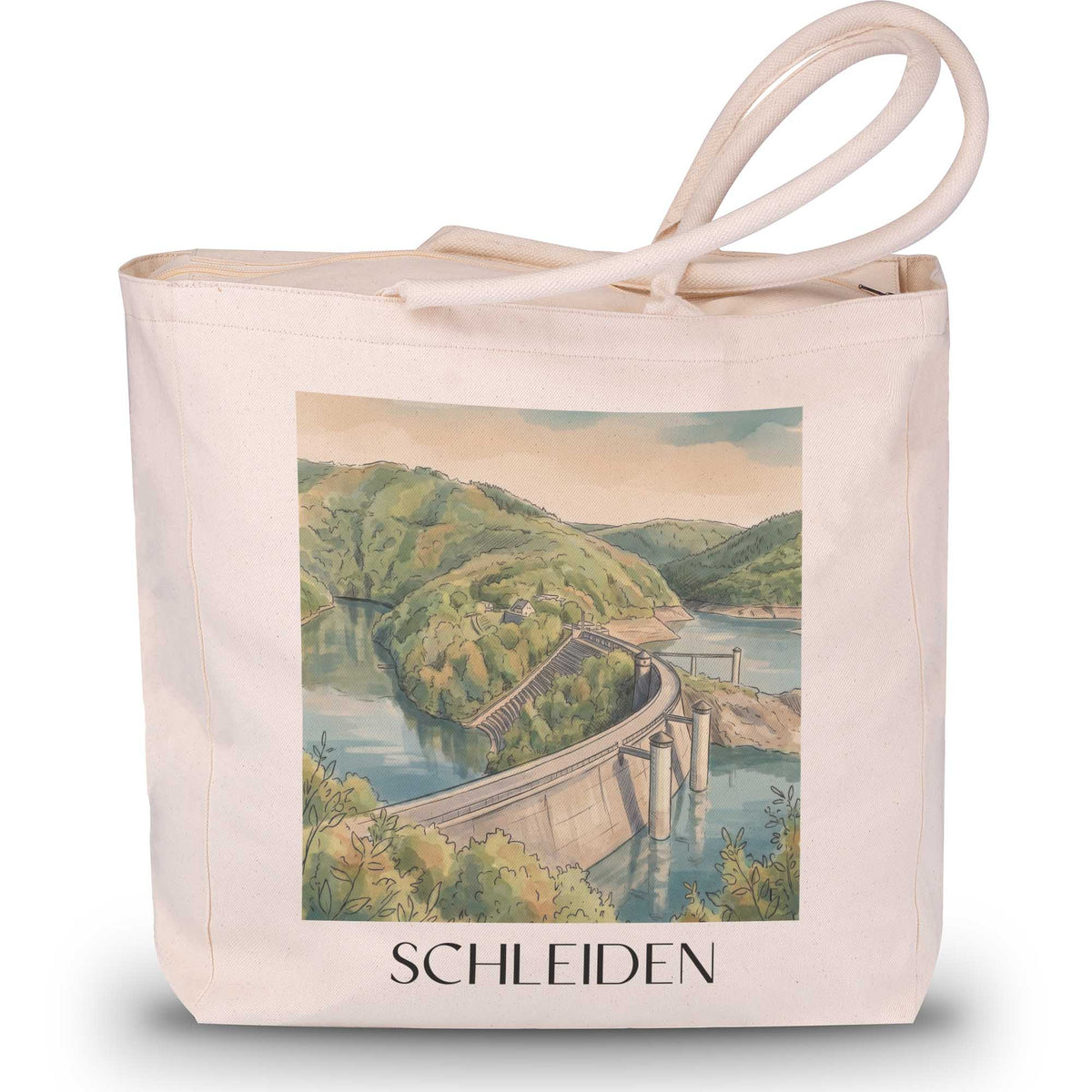 schleiden-eifel-deutschland-einkaufstasche-aquarell