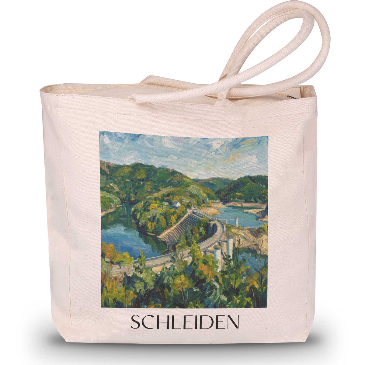 schleiden-eifel-deutschland-einkaufstasche-oil-painting-oelgemaelde