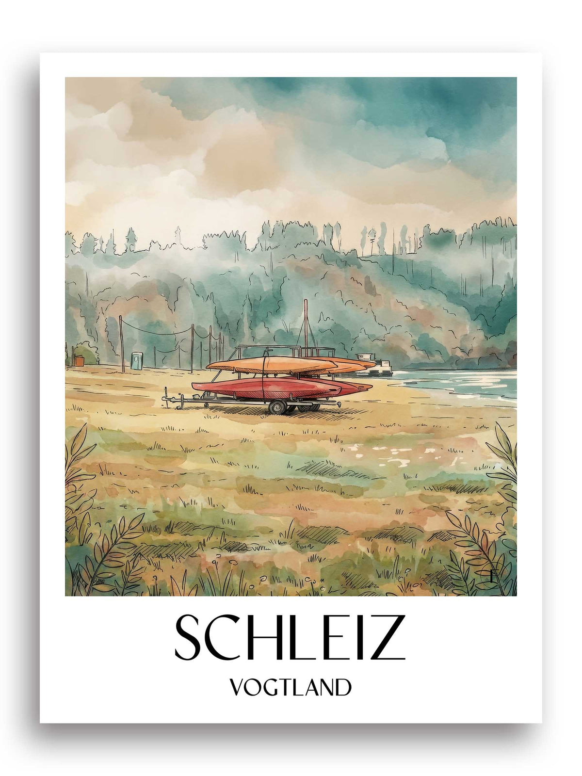 schleiz-vogtland-deutschland-poster-aquarell