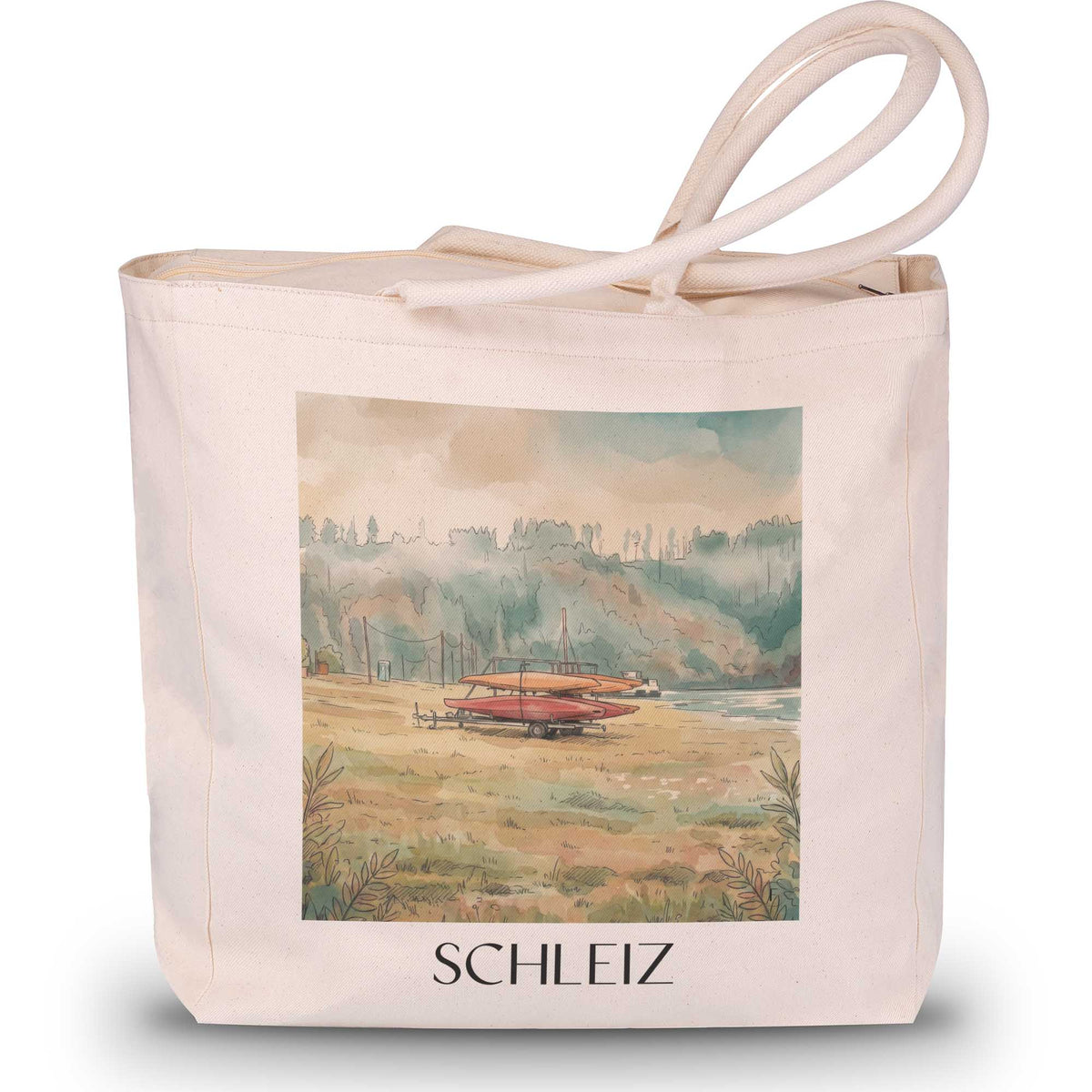 Schleiz Shopping Tasche - Vogtland - Deutschland Tote Bag - Einkaufstasche im Aquarell Stil - favplace