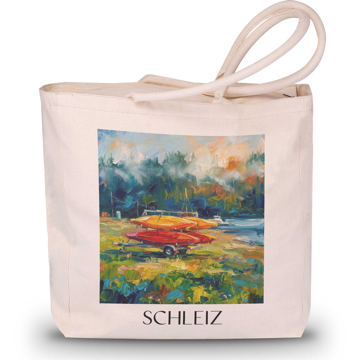 Schleiz Shopping Tasche - Vogtland - Deutschland Tote Bag - Einkaufstasche im Ölgemälde Stil - favplace