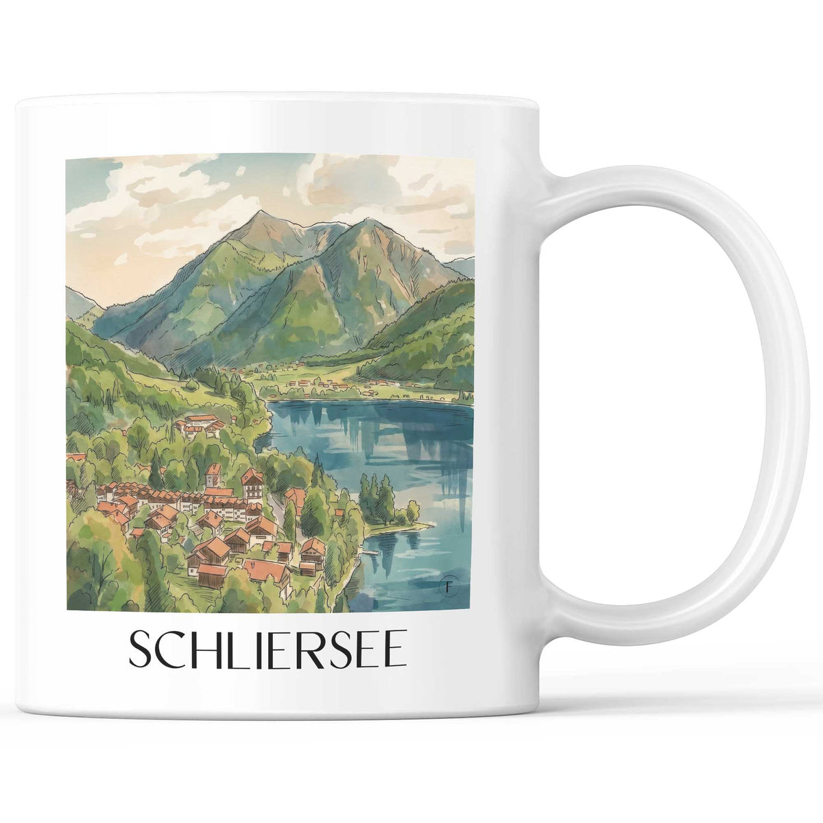 Schliersee Kaffeebecher - Bayern - Deutschland Becher - Kaffeetasse im Aquarell Stil - favplace
