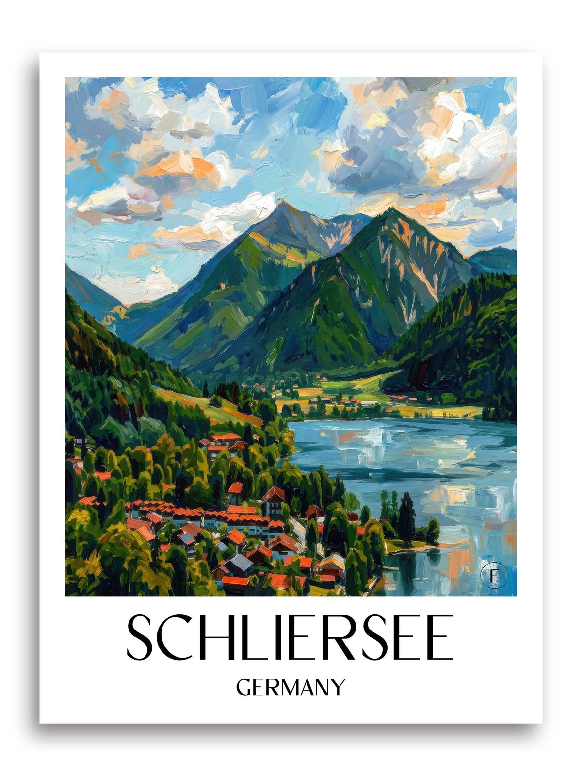 Schliersee Poster - Bayern - Deutschland Kunstdruck - Ölgemälde von A4 bis A1 - favplace