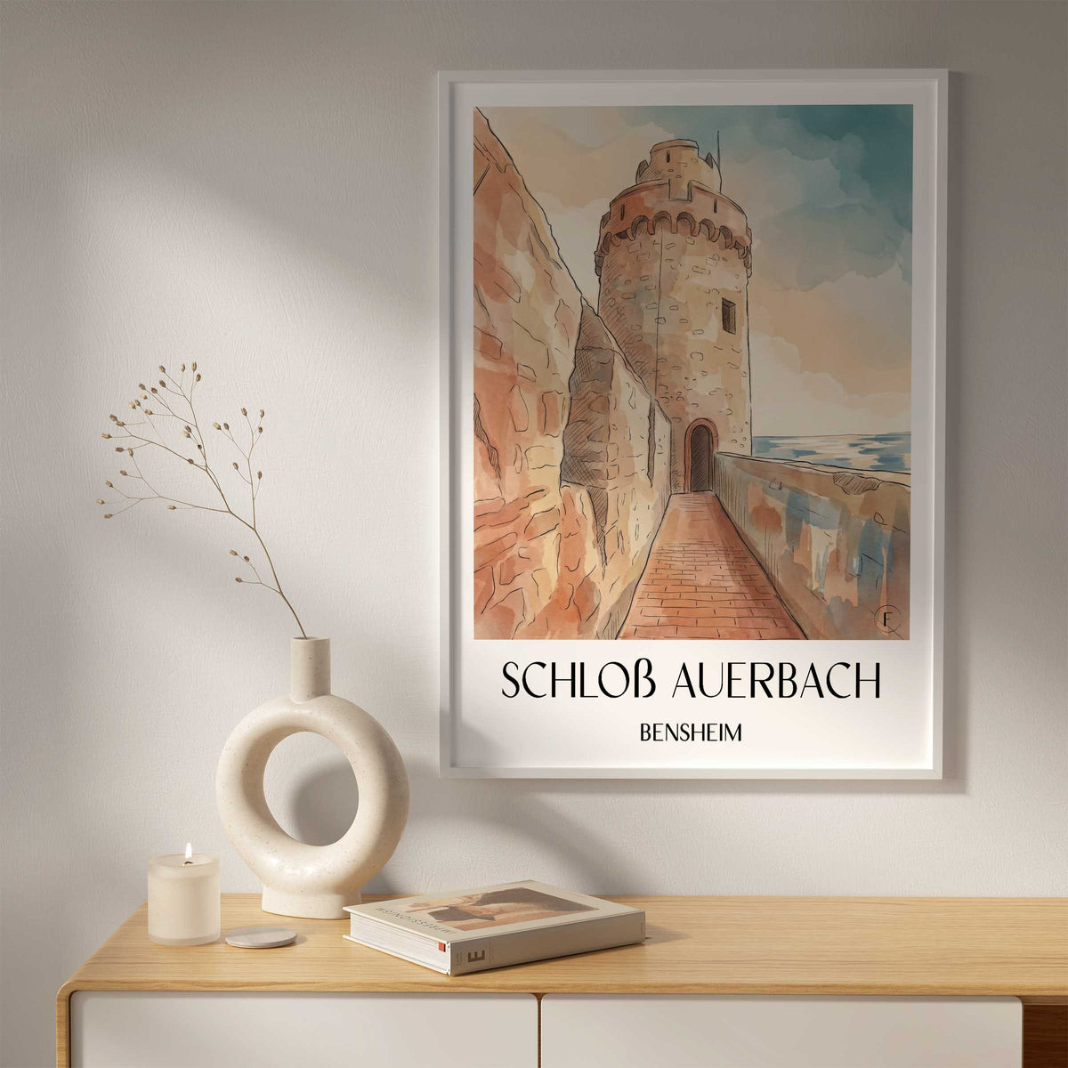 schloß-auerbach-bensheim-deutschland-poster-aquarell
