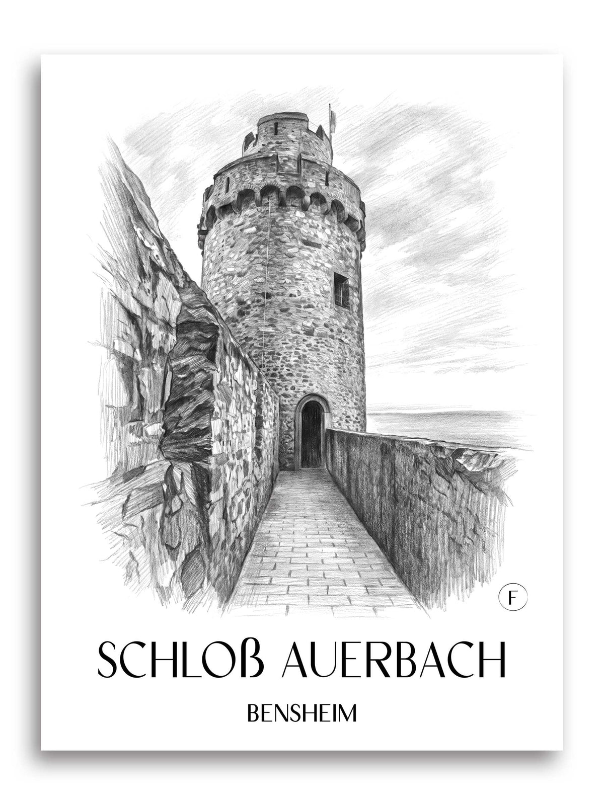 schloß-auerbach-bensheim-deutschland-poster-bleistift-zeichnung-drawing