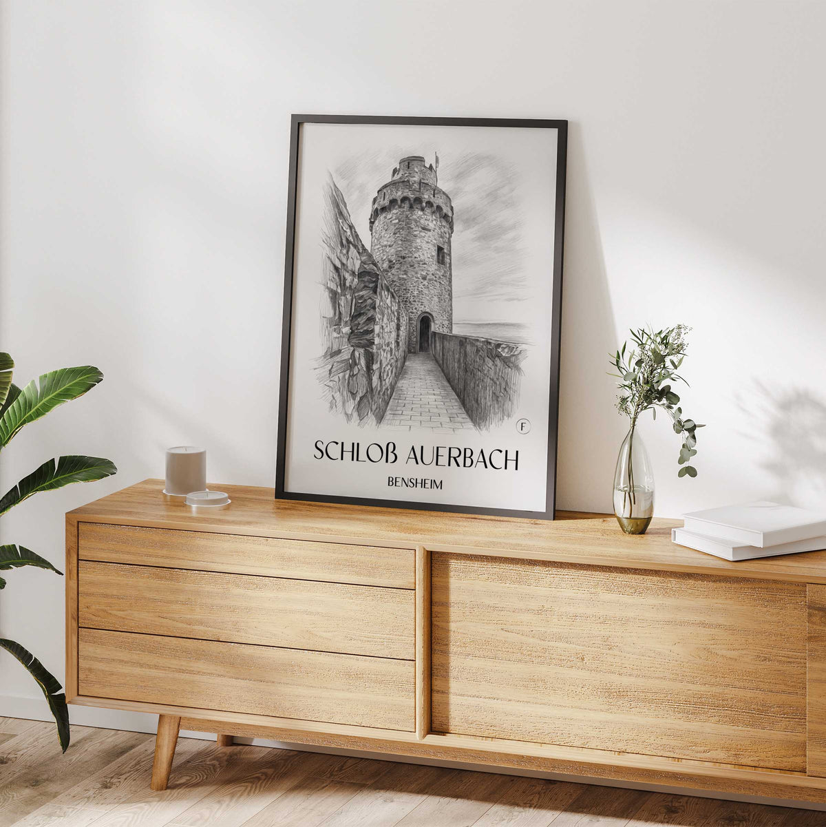 schloß-auerbach-bensheim-deutschland-poster-bleistift-zeichnung-drawing