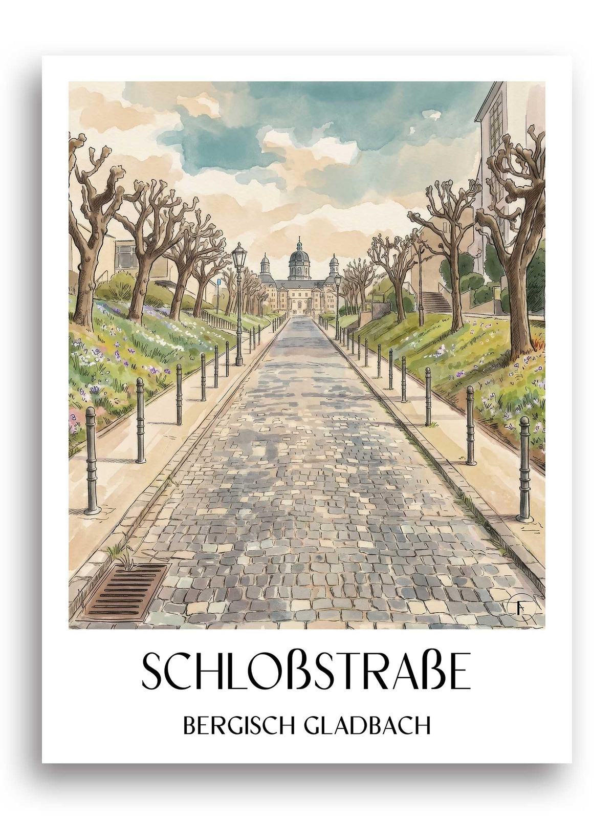 schloßstraße-bergisch-gladbach-deutschland-poster-aquarell