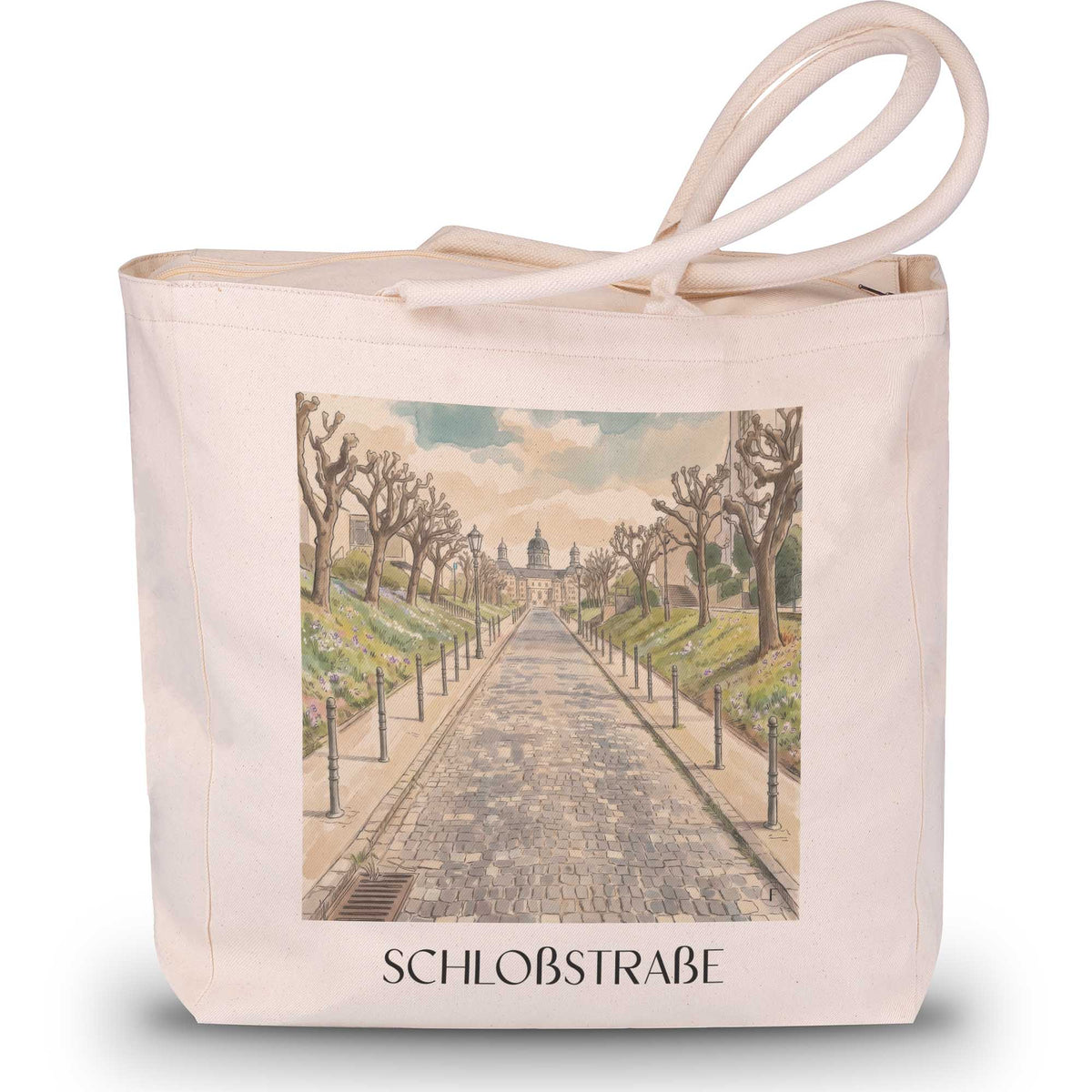 schloßstraße-bergisch-gladbach-deutschland-einkaufstasche-aquarell