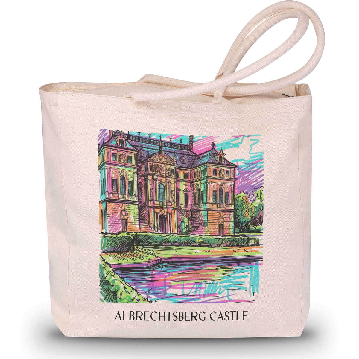 Schloss Albrechtsberg Shopping Tasche - Dresden - Deutschland Tote Bag - Einkaufstasche im Tag Graffiti Stil - favplace