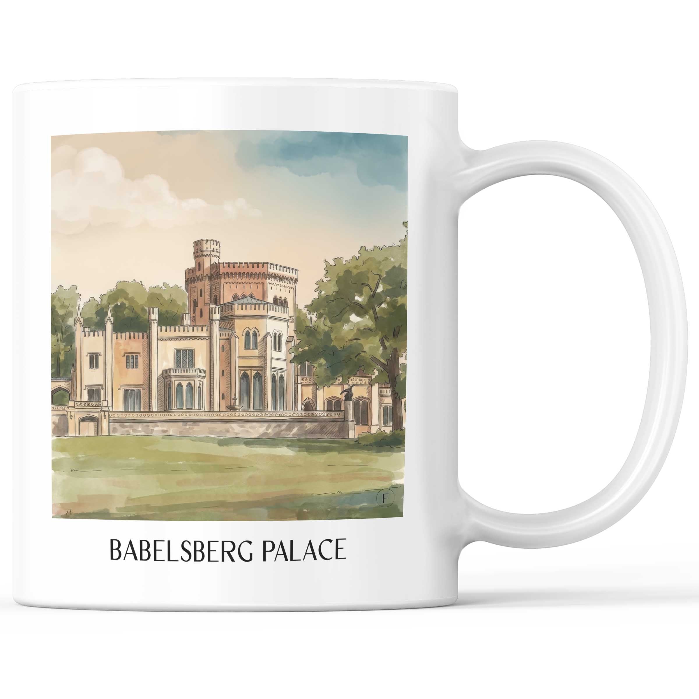 Schloss Babelsberg Kaffeebecher - Potsdam - Deutschland Becher - Kaffeetasse im Aquarell Stil - favplace