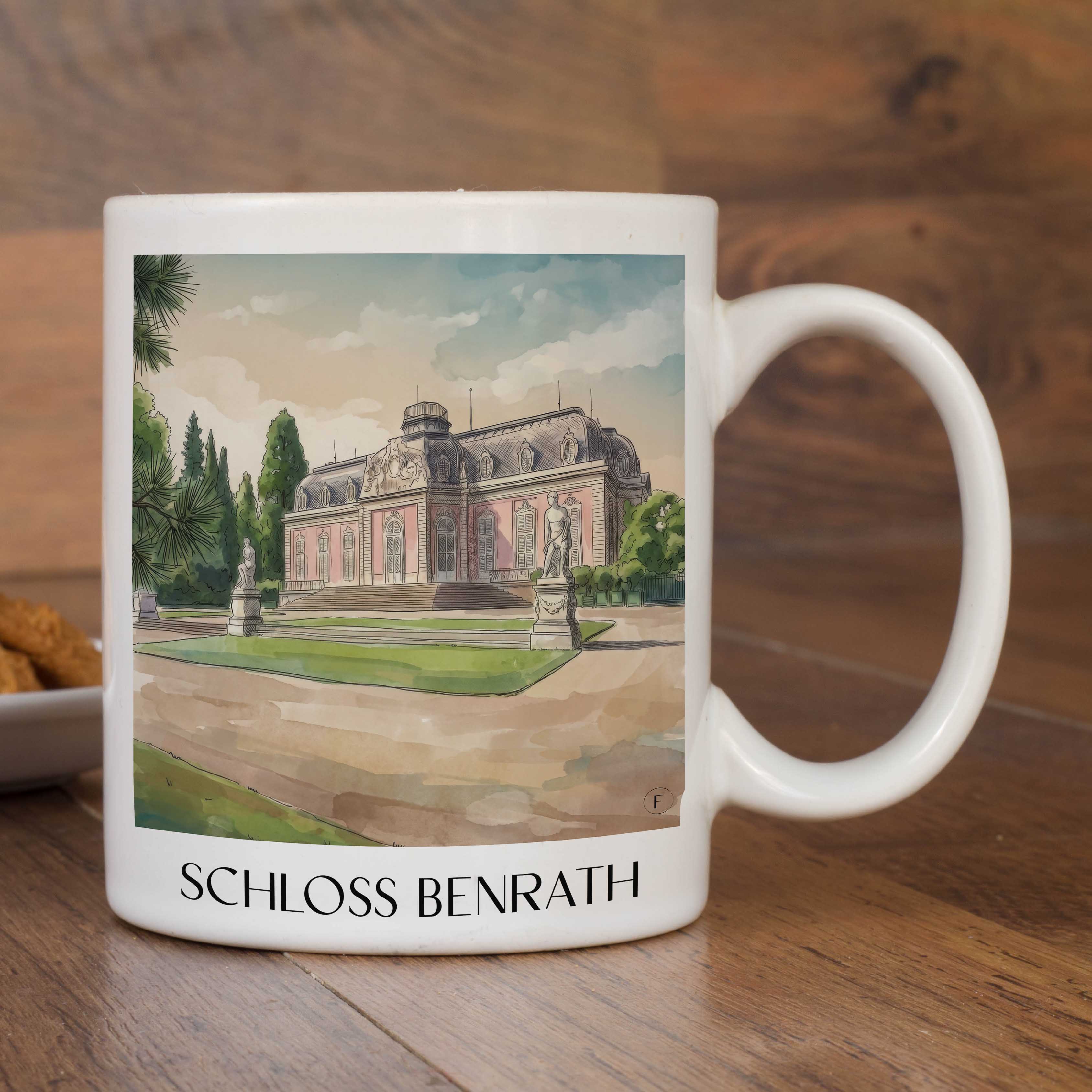 schloss-benrath-düsseldorf-deutschland-kaffeebecher-aquarell