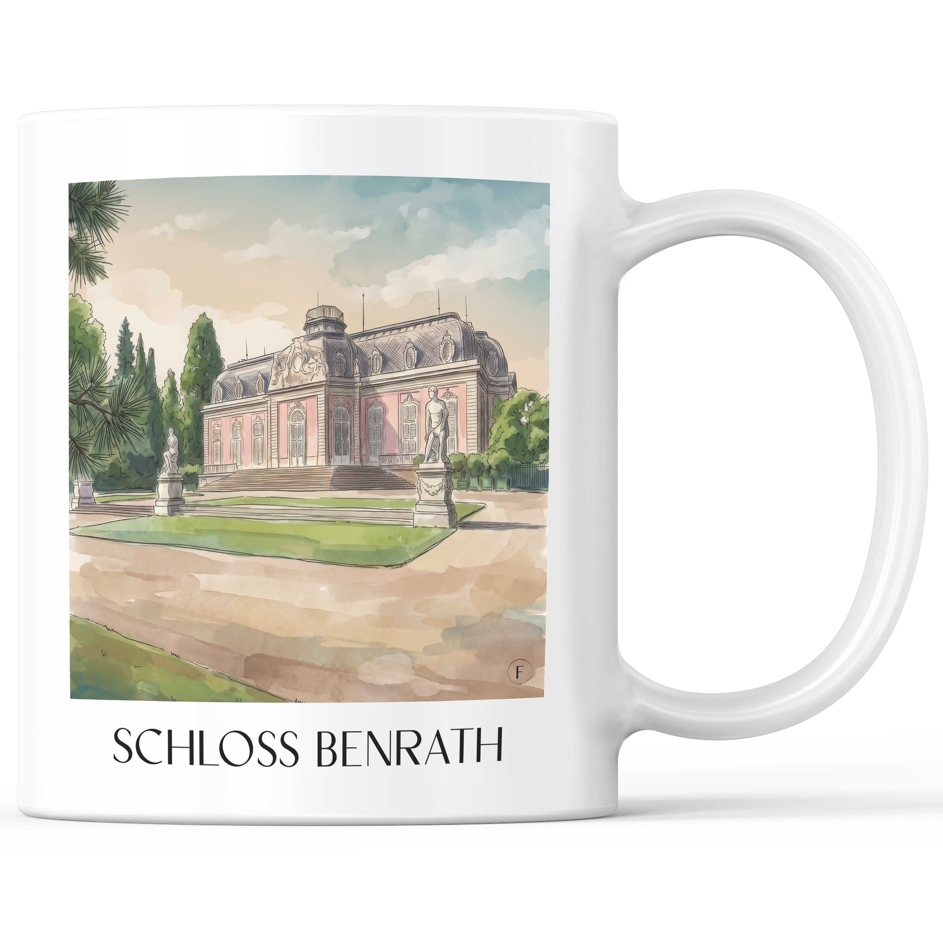 Schloss Benrath Kaffeebecher - Düsseldorf - Deutschland Becher - Kaffeetasse im Aquarell Stil - favplace