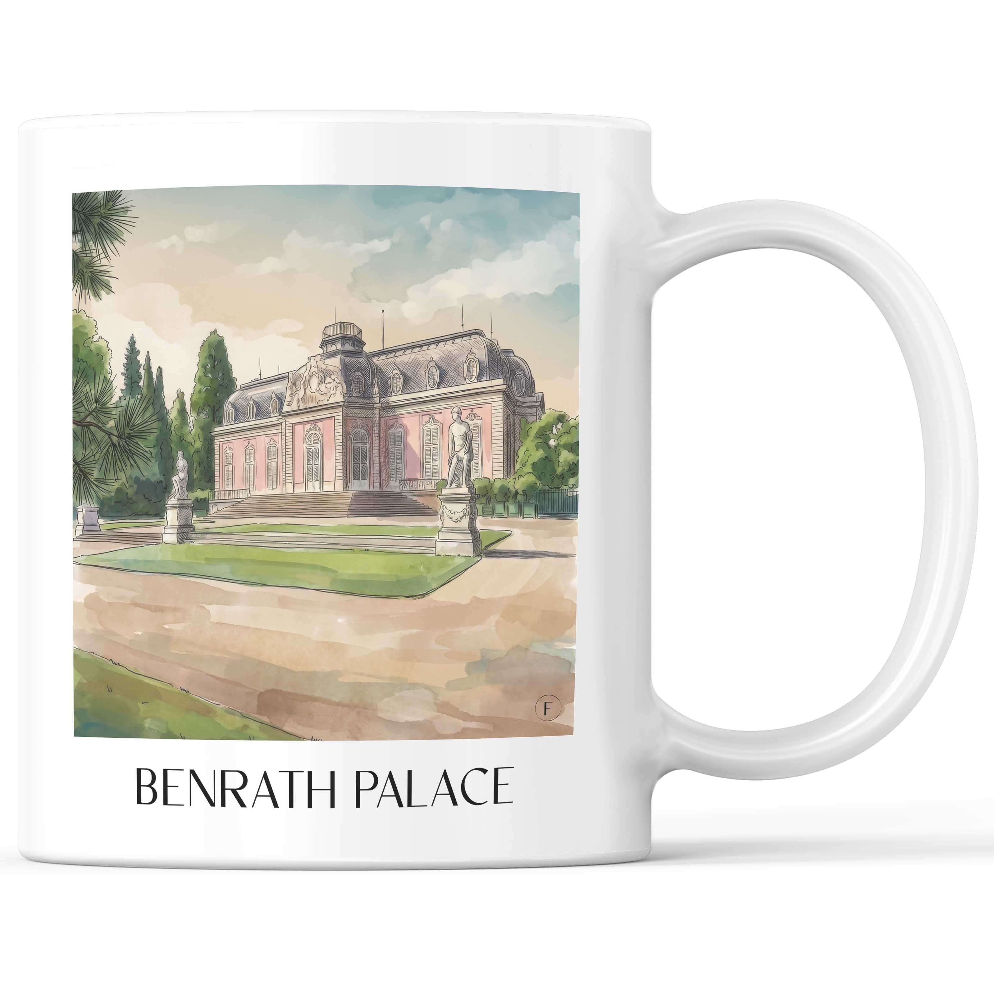 Schloss Benrath Kaffeebecher - Düsseldorf - Deutschland Becher - Kaffeetasse im Aquarell Stil - favplace