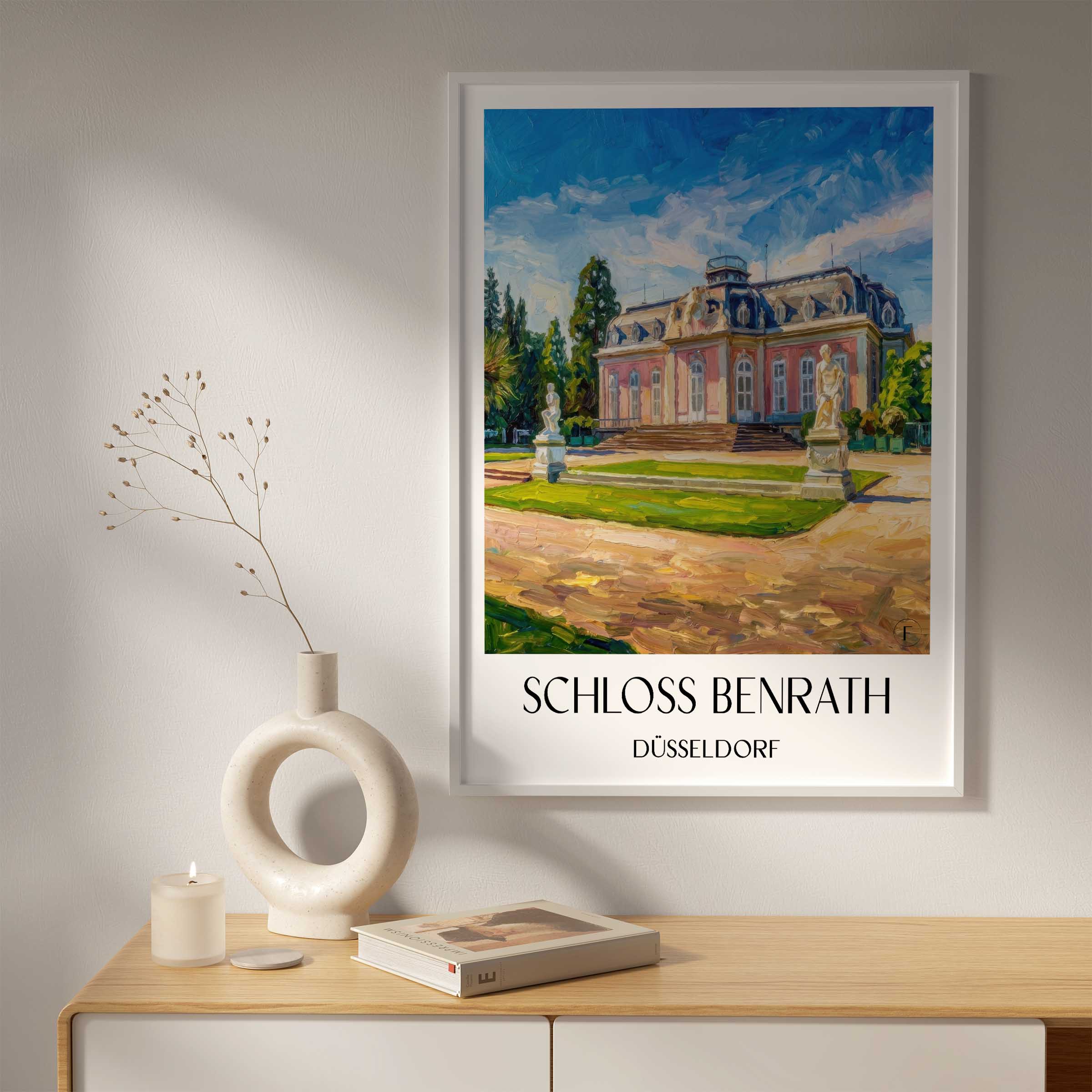 schloss-benrath-düsseldorf-deutschland-poster-oil-painting-oelgemaelde