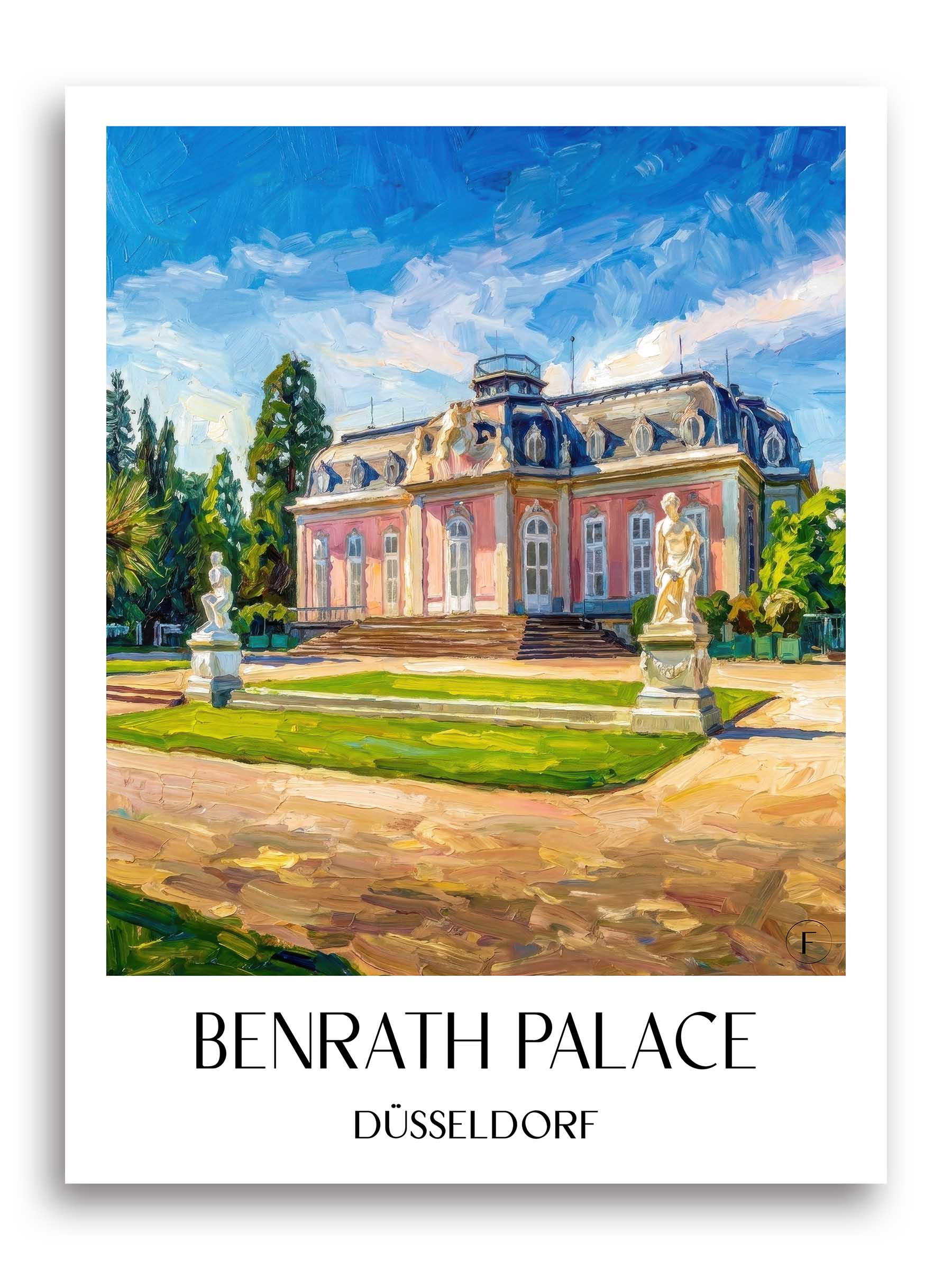 Schloss Benrath Poster - Düsseldorf - Deutschland Kunstdruck - Ölgemälde von A4 bis A1 - favplace