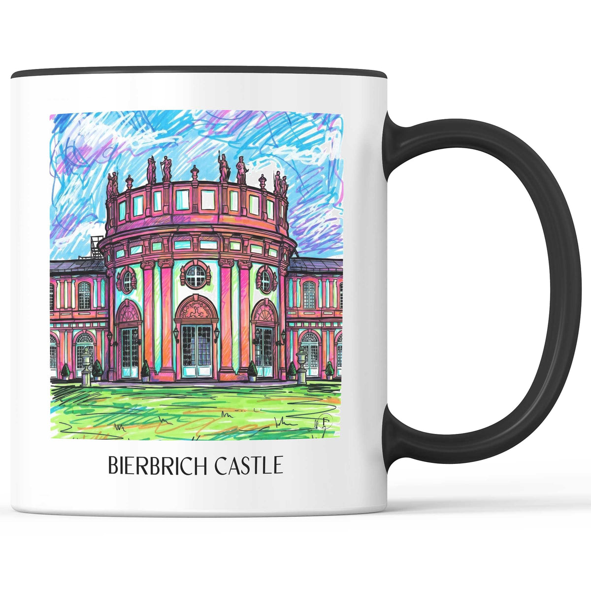 Schloss Bierbrich Kaffeebecher - Wiesbaden - Deutschland Becher - Kaffeetasse im Tag Graffiti Stil - favplace