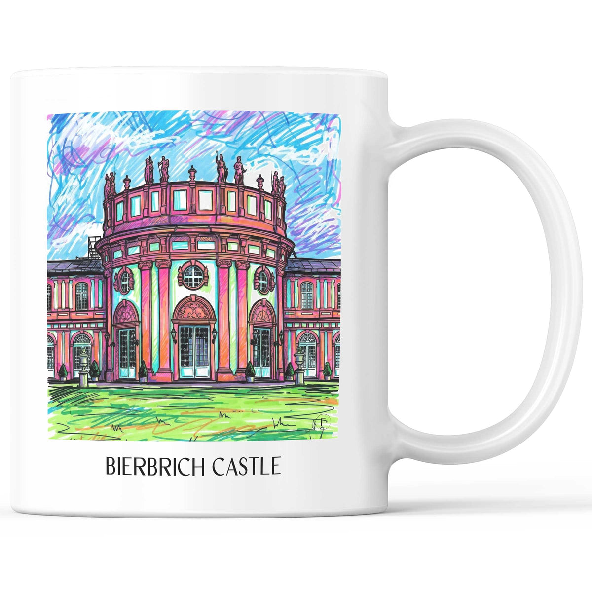 Schloss Bierbrich Kaffeebecher - Wiesbaden - Deutschland Becher - Kaffeetasse im Tag Graffiti Stil - favplace