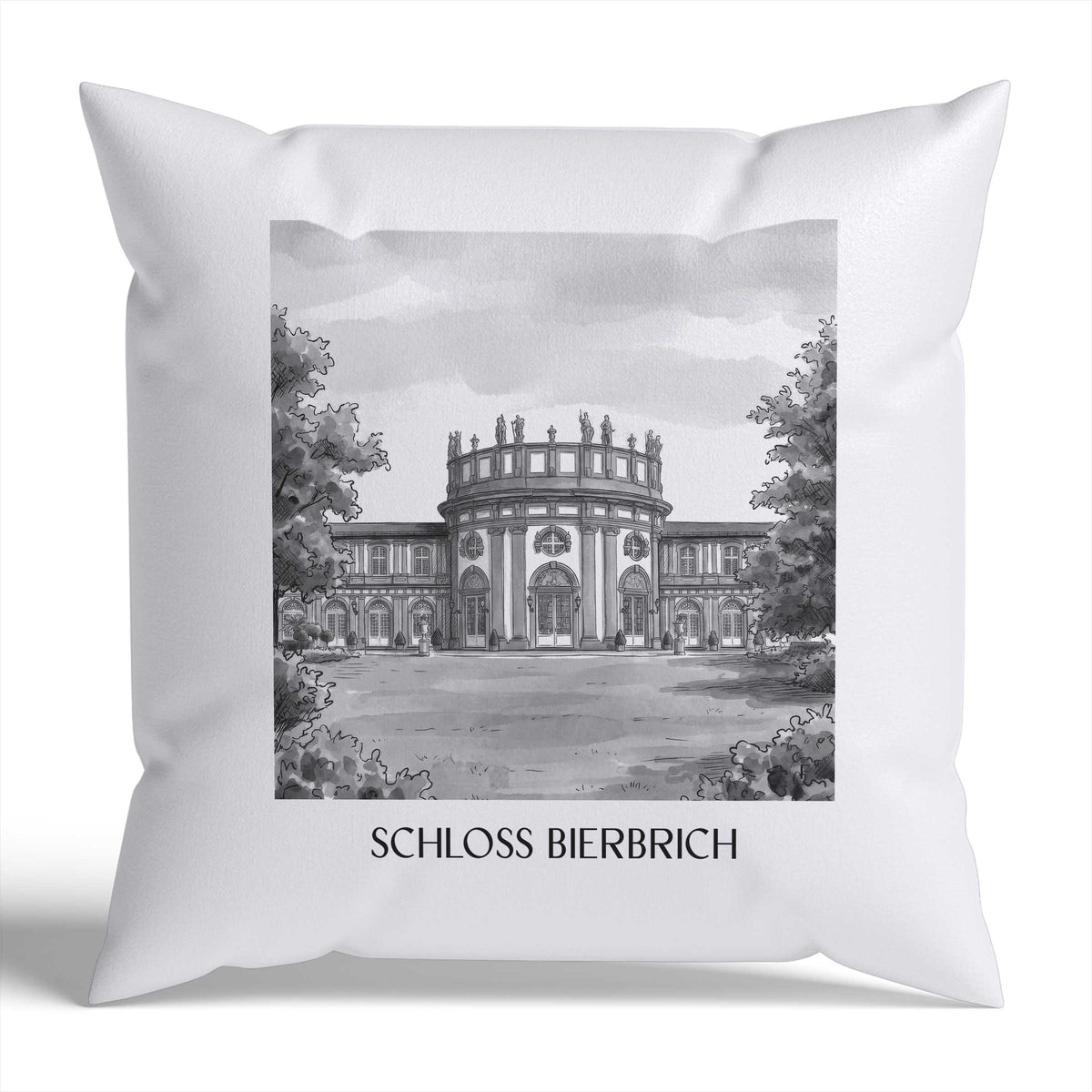 schloss-bierbrich-wiesbaden-deutschland-kissenbezug-aquarell-schwarz-weiss