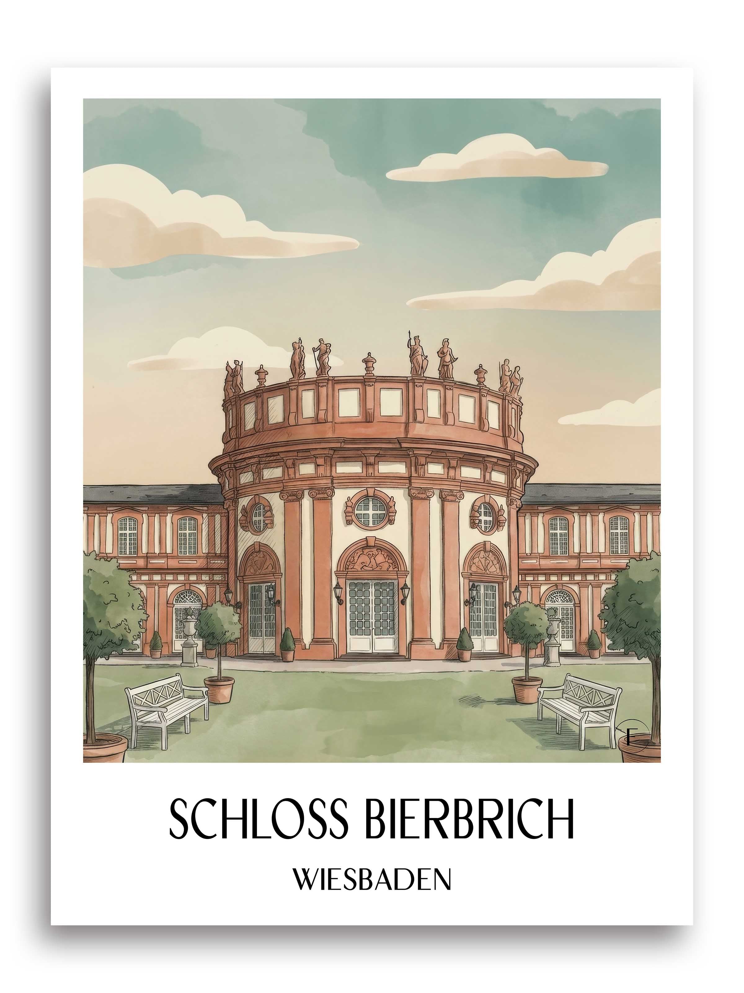 schloss-bierbrich-wiesbaden-deutschland-poster-aquarell