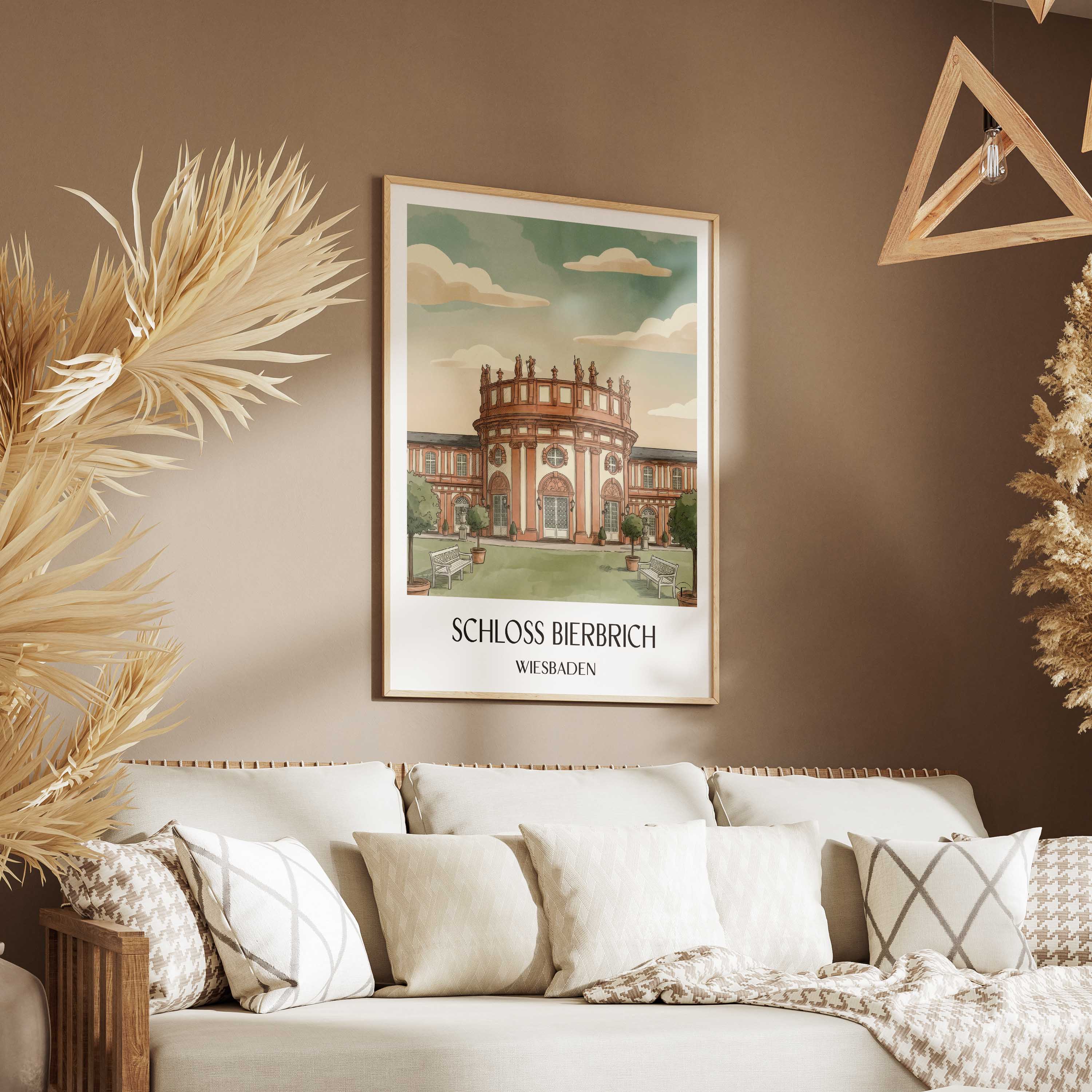 schloss-bierbrich-wiesbaden-deutschland-poster-aquarell
