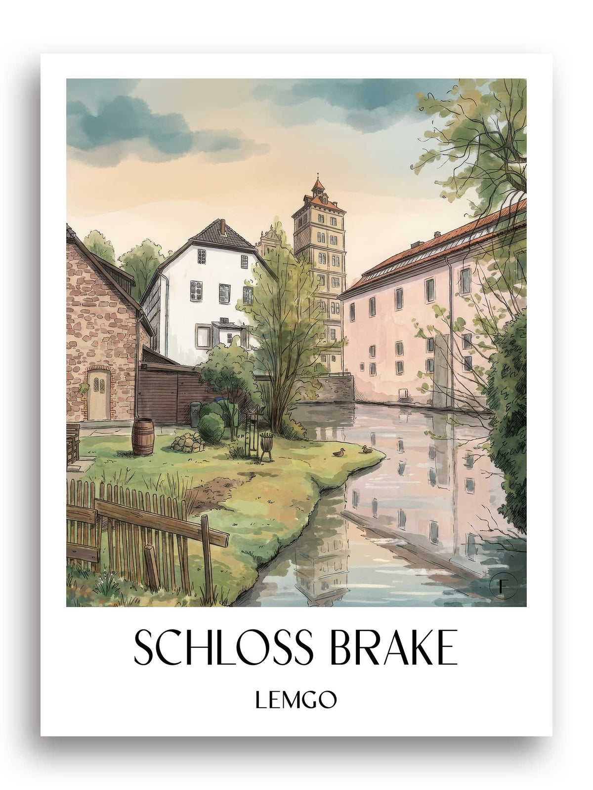 schloss-brake-lemgo-deutschland-poster-aquarell