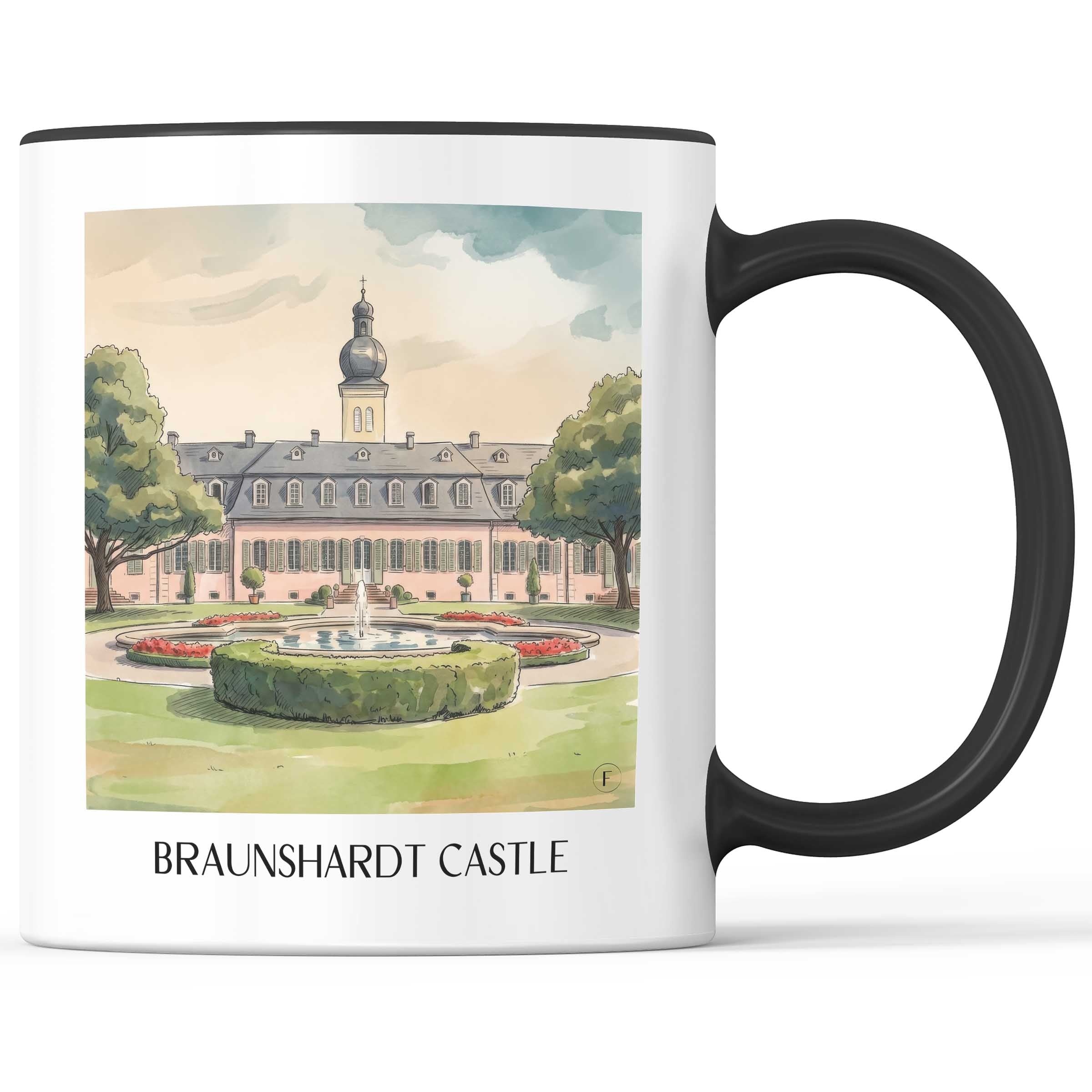 Schloss Braunshardt Kaffeebecher - Darmstadt - Deutschland Becher - Kaffeetasse im Aquarell Stil - favplace