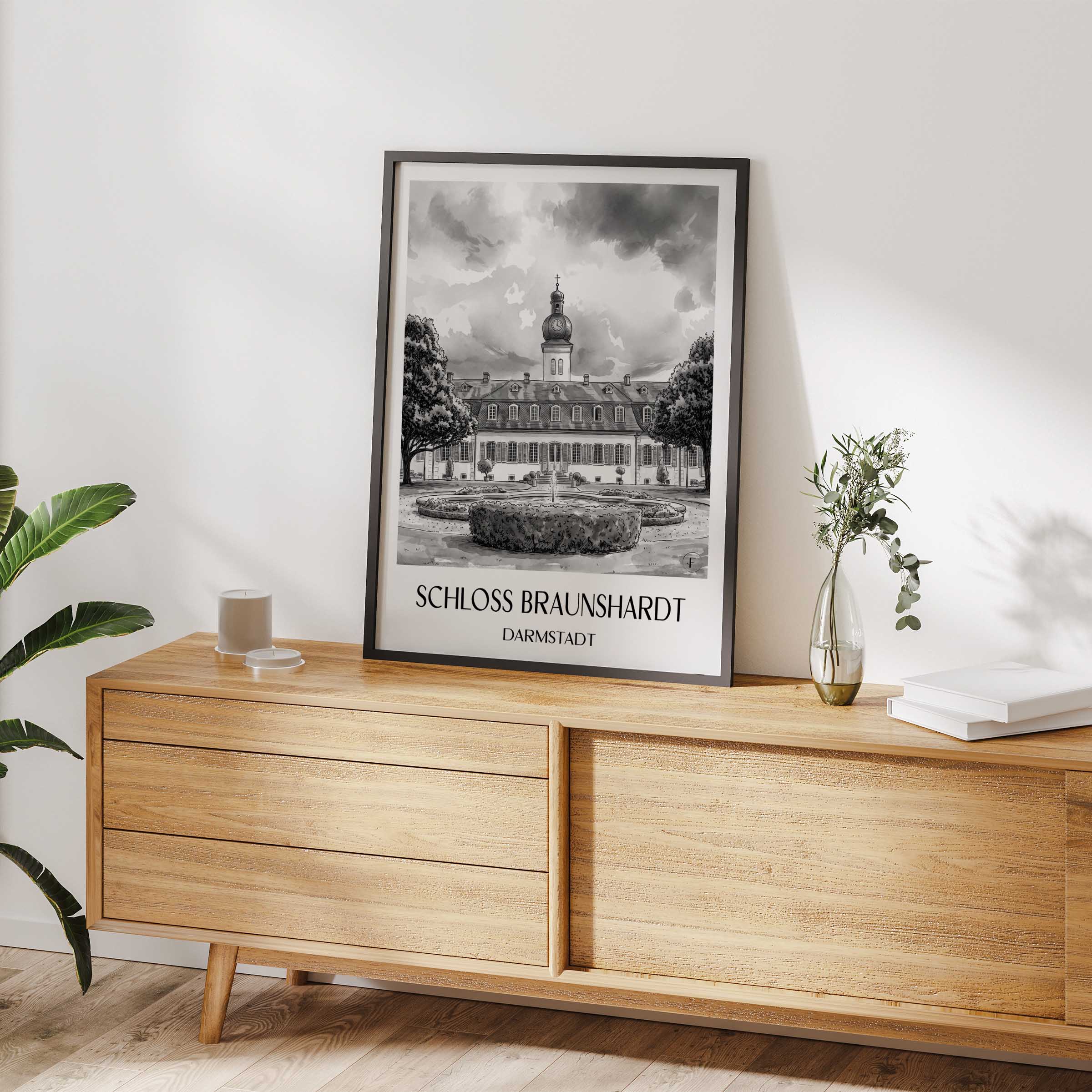 schloss-braunshardt-darmstadt-deutschland-poster-aquarell-schwarz-weiss