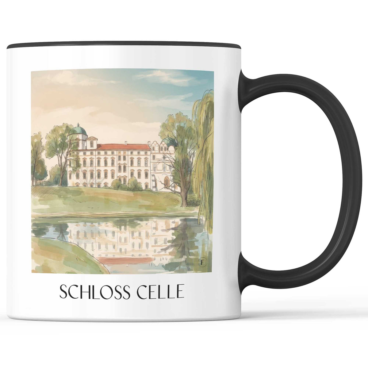schloss-celle-niedersachsen-deutschland-kaffeebecher-aquarell