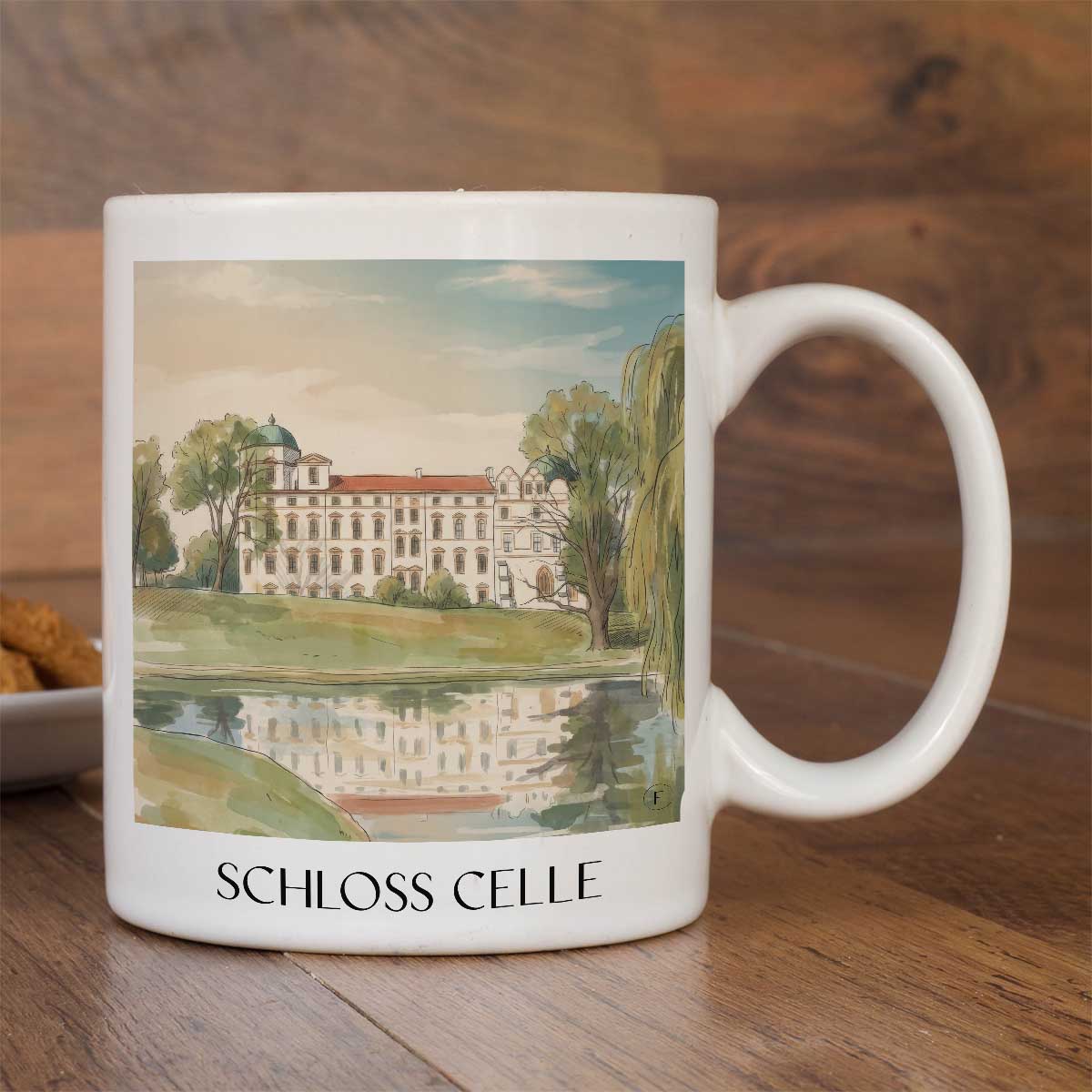 schloss-celle-niedersachsen-deutschland-kaffeebecher-aquarell