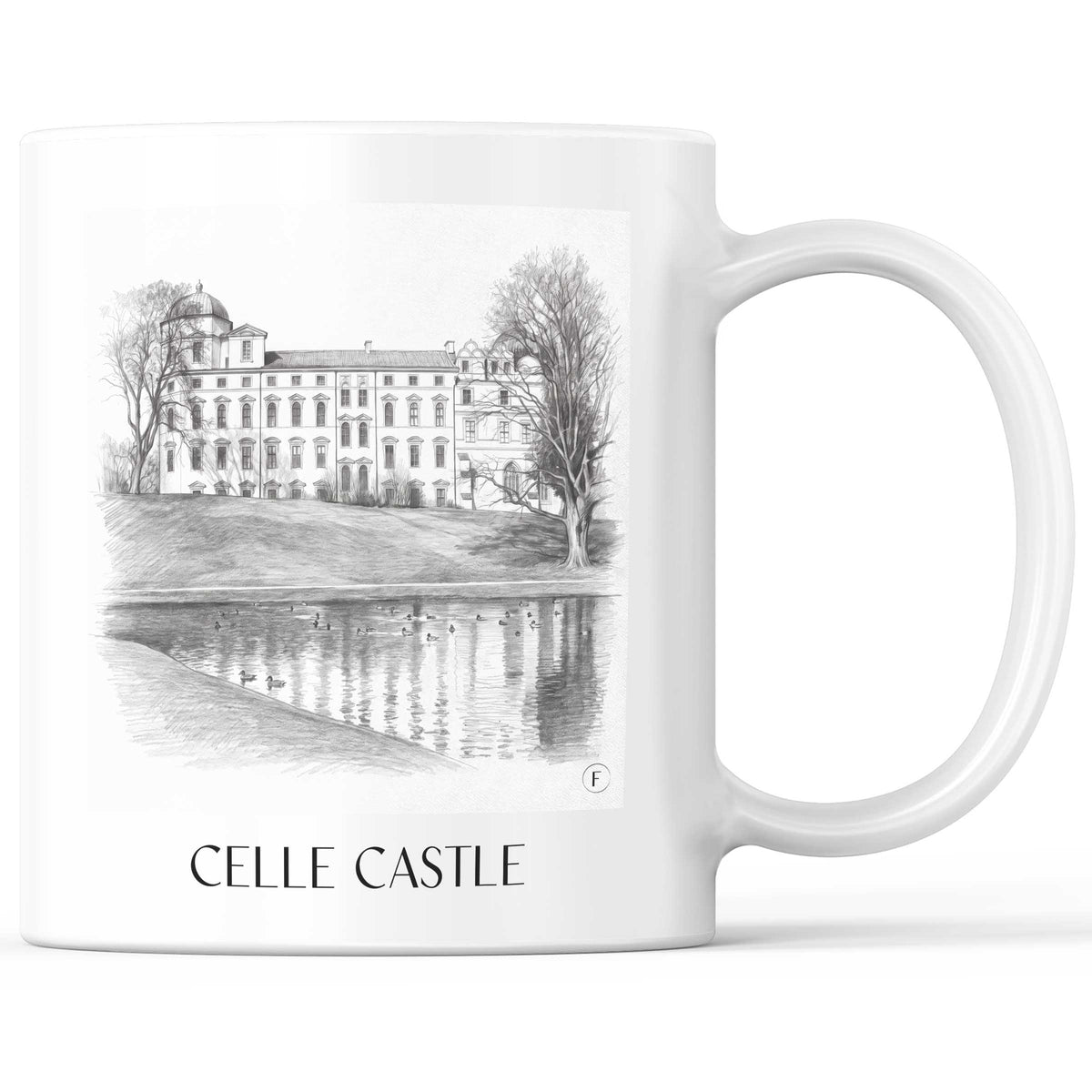 Schloss Celle Kaffeebecher - Niedersachsen - Deutschland Becher - Kaffeetasse im Zeichnung Stil