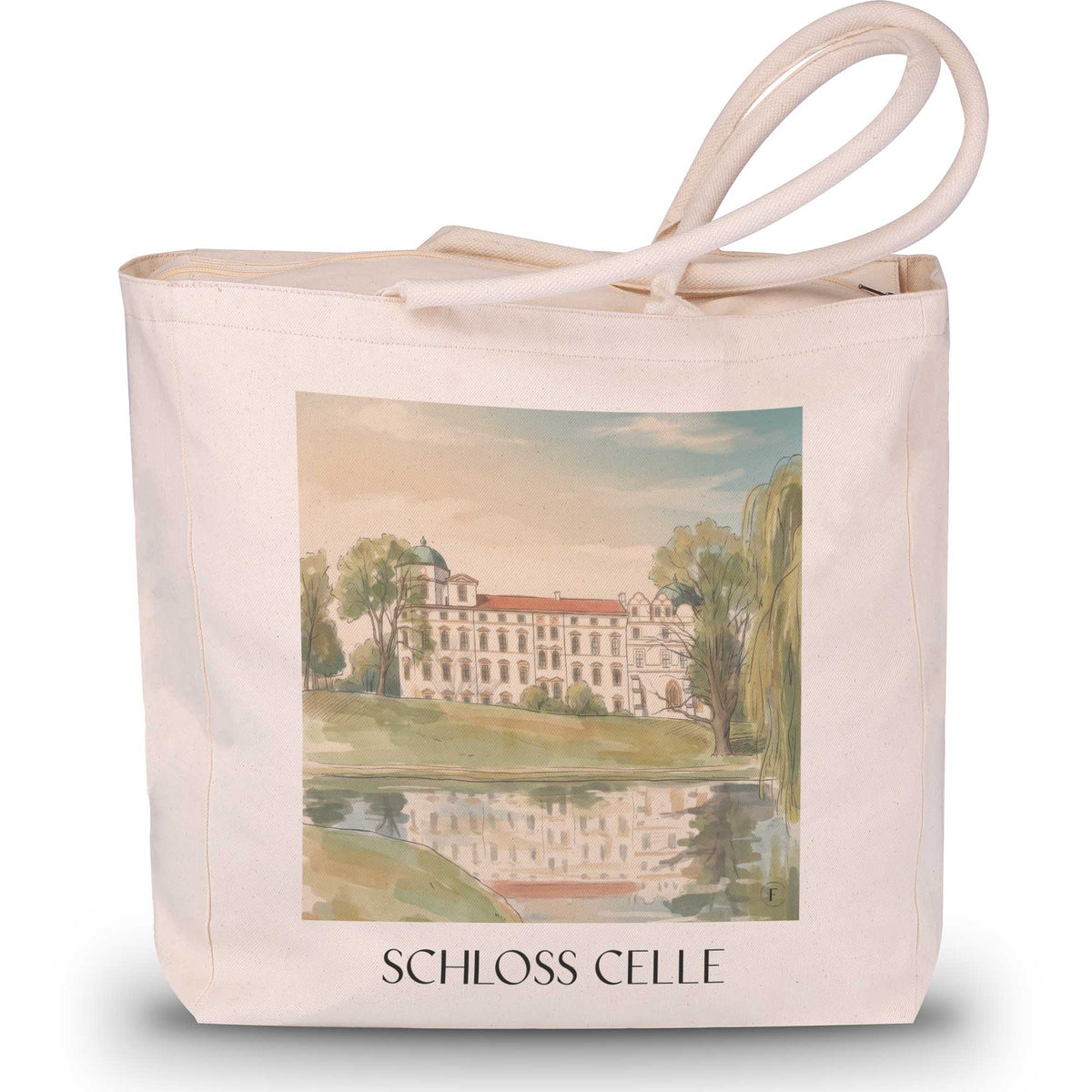 schloss-celle-niedersachsen-deutschland-einkaufstasche-aquarell