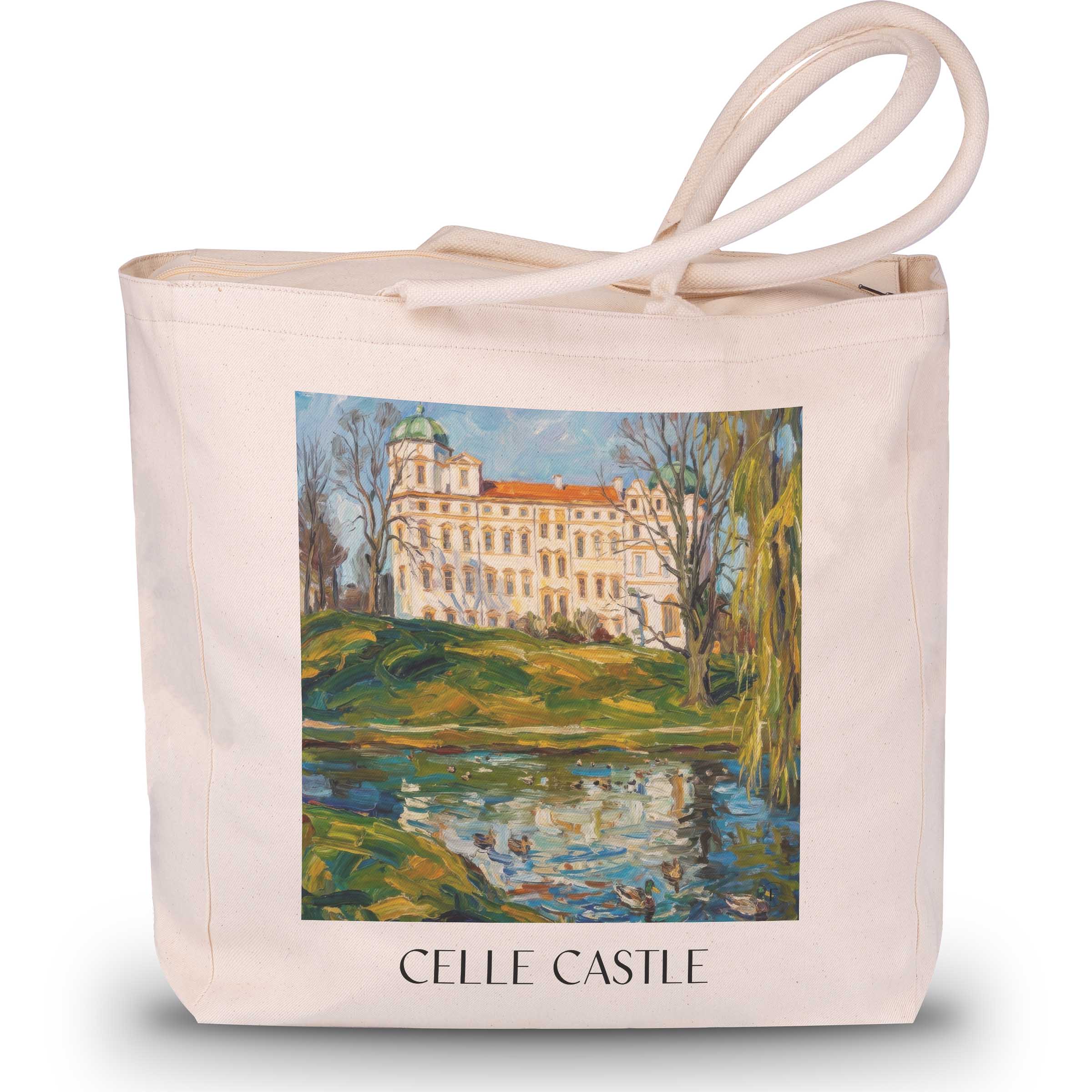 Schloss Celle Shopping Tasche - Niedersachsen - Deutschland Tote Bag - Einkaufstasche im Ölgemälde Stil - favplace
