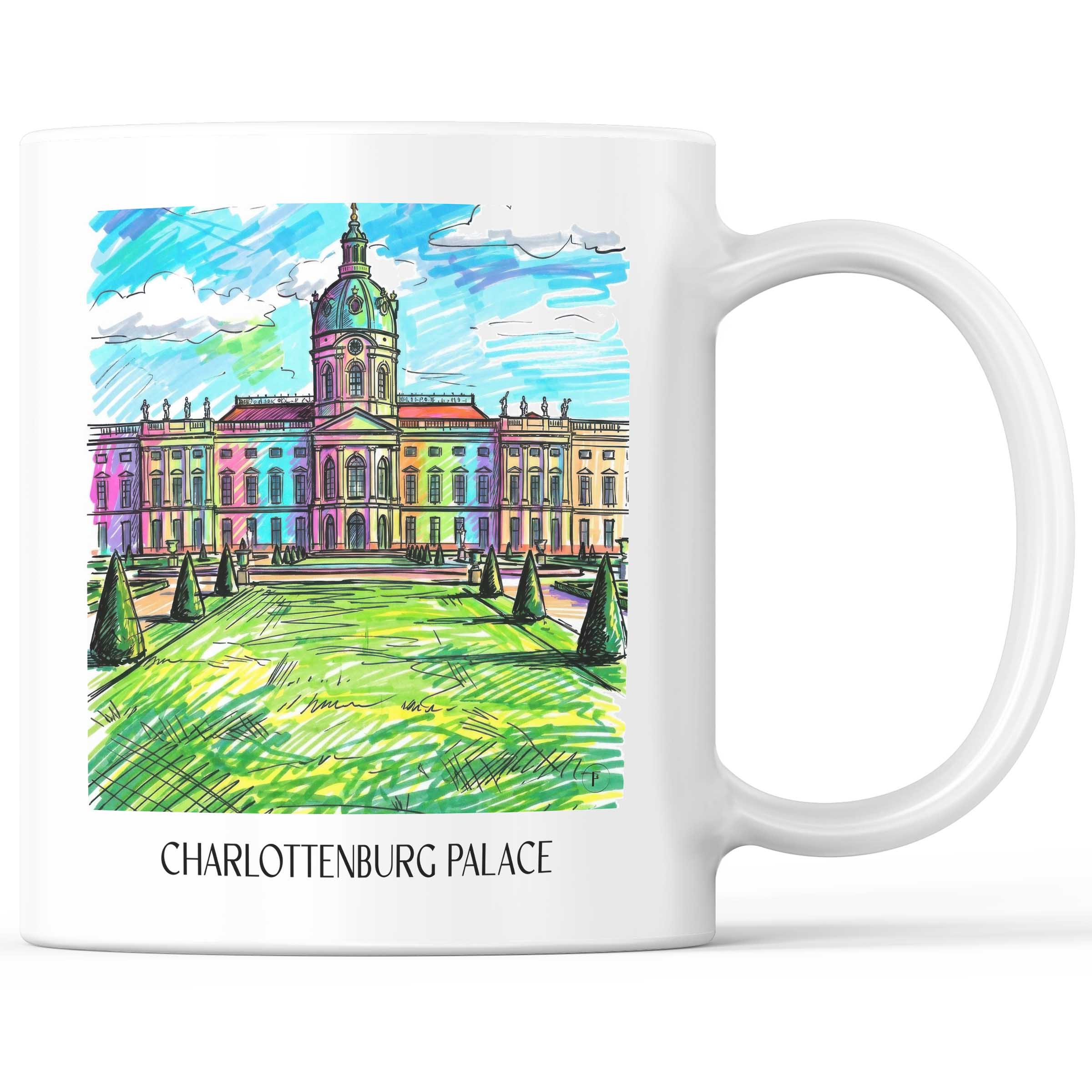 Schloss Charlottenburg Kaffeebecher - Berlin - Deutschland Becher - Kaffeetasse im Tag Graffiti Stil