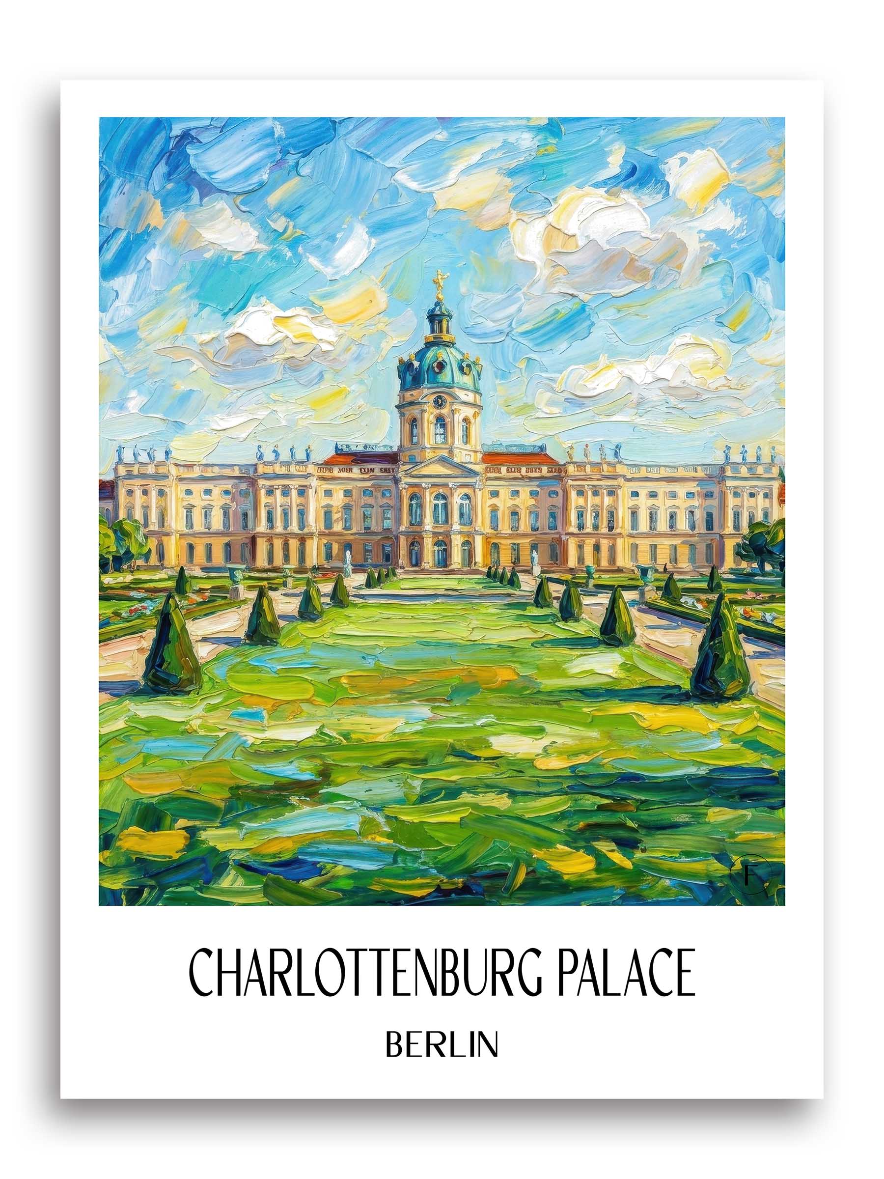 Schloss Charlottenburg Poster - Berlin - Deutschland Kunstdruck - Ölgemälde von A4 bis A1 - favplace
