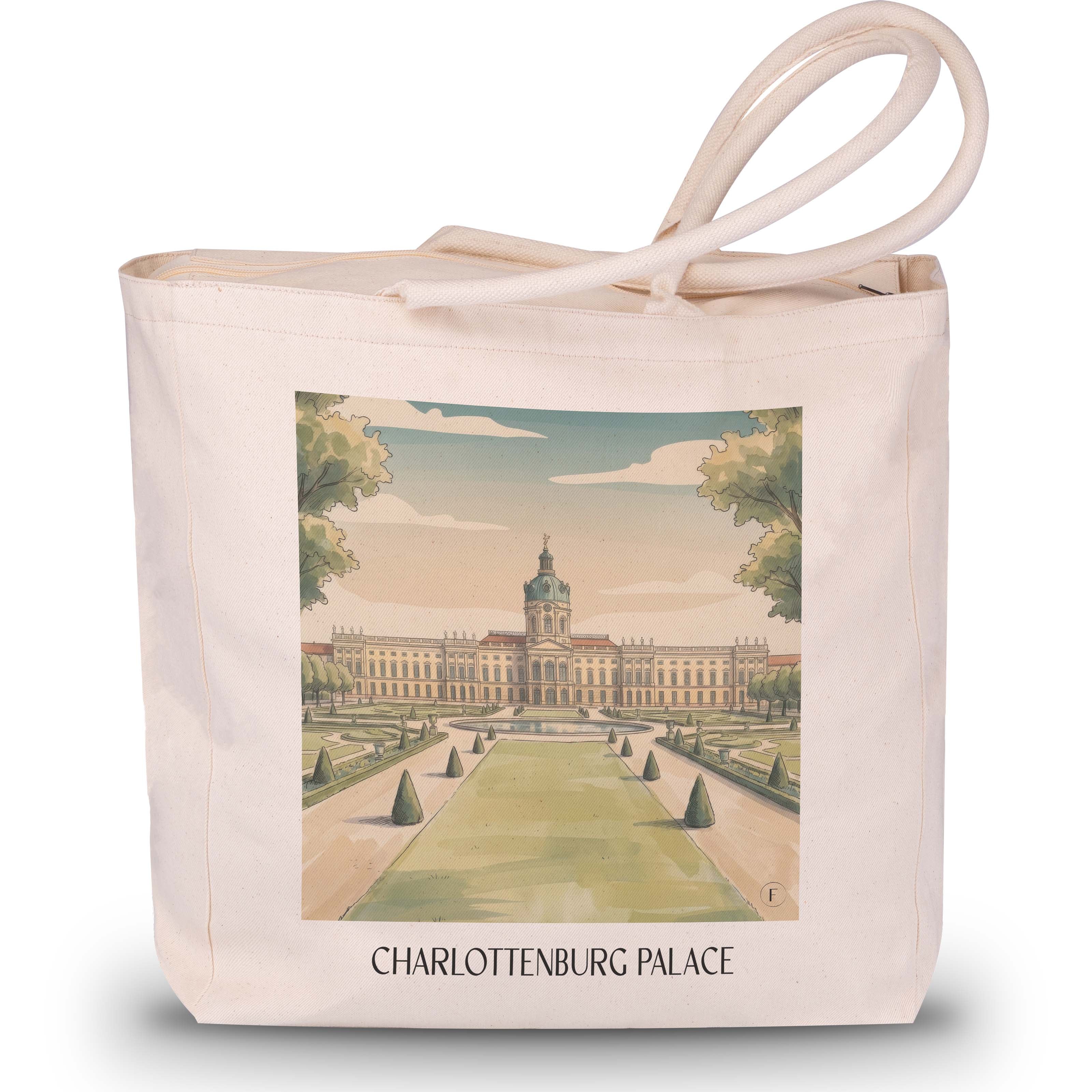 Schloss Charlottenburg Shopping Tasche - Berlin - Deutschland Tote Bag - Einkaufstasche im Aquarell Stil - favplace