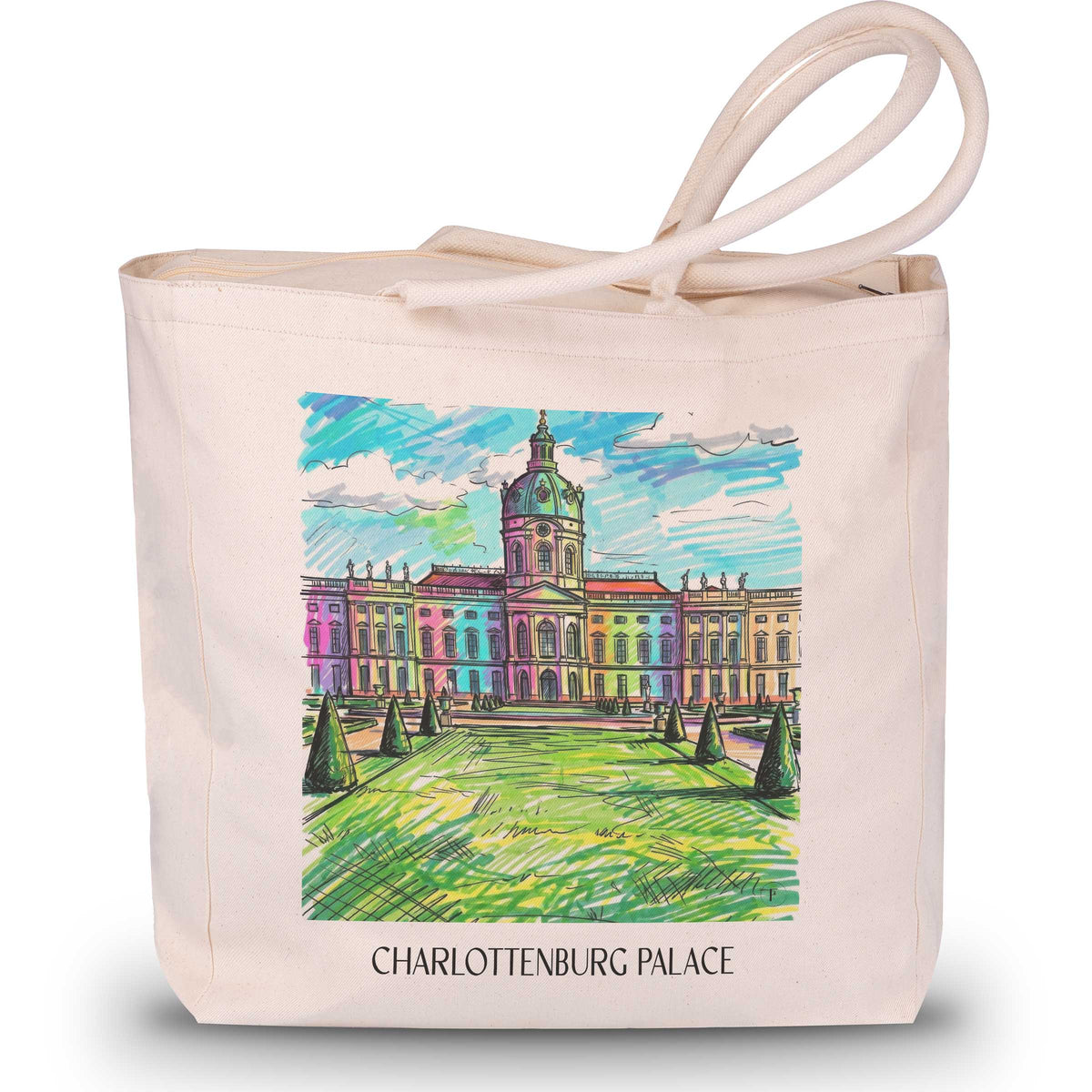 Schloss Charlottenburg Shopping Tasche - Berlin - Deutschland Tote Bag - Einkaufstasche im Tag Graffiti Stil - favplace