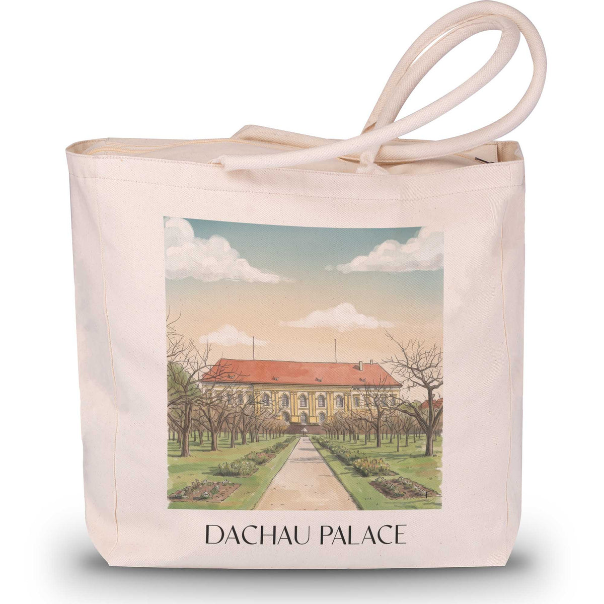 Schloss Dachau Shopping Tasche - Oberbayern - Deutschland Tote Bag - Einkaufstasche im Aquarell Stil - favplace