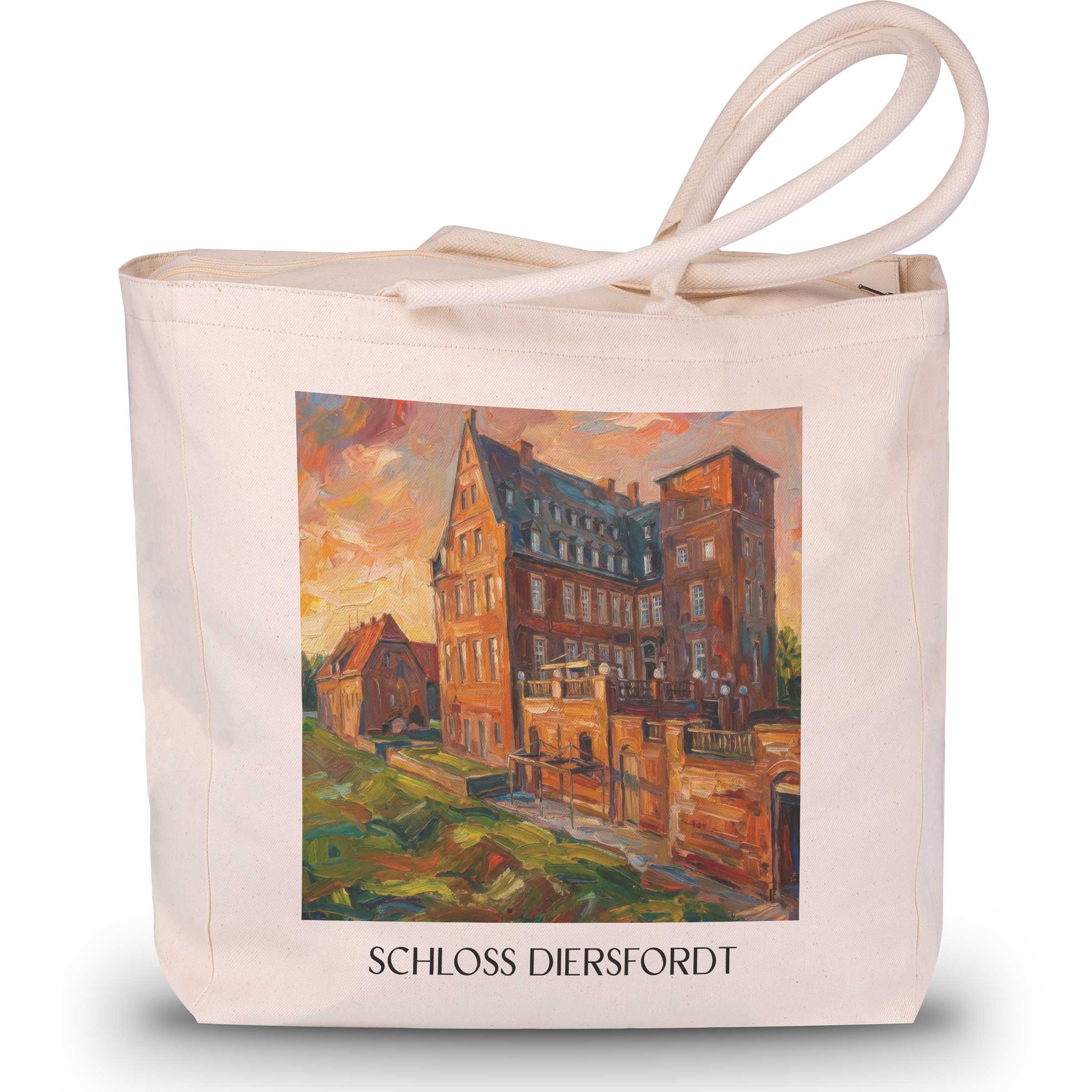 schloss-diersfordt-wesel-deutschland-einkaufstasche-oil-painting-oelgemaelde