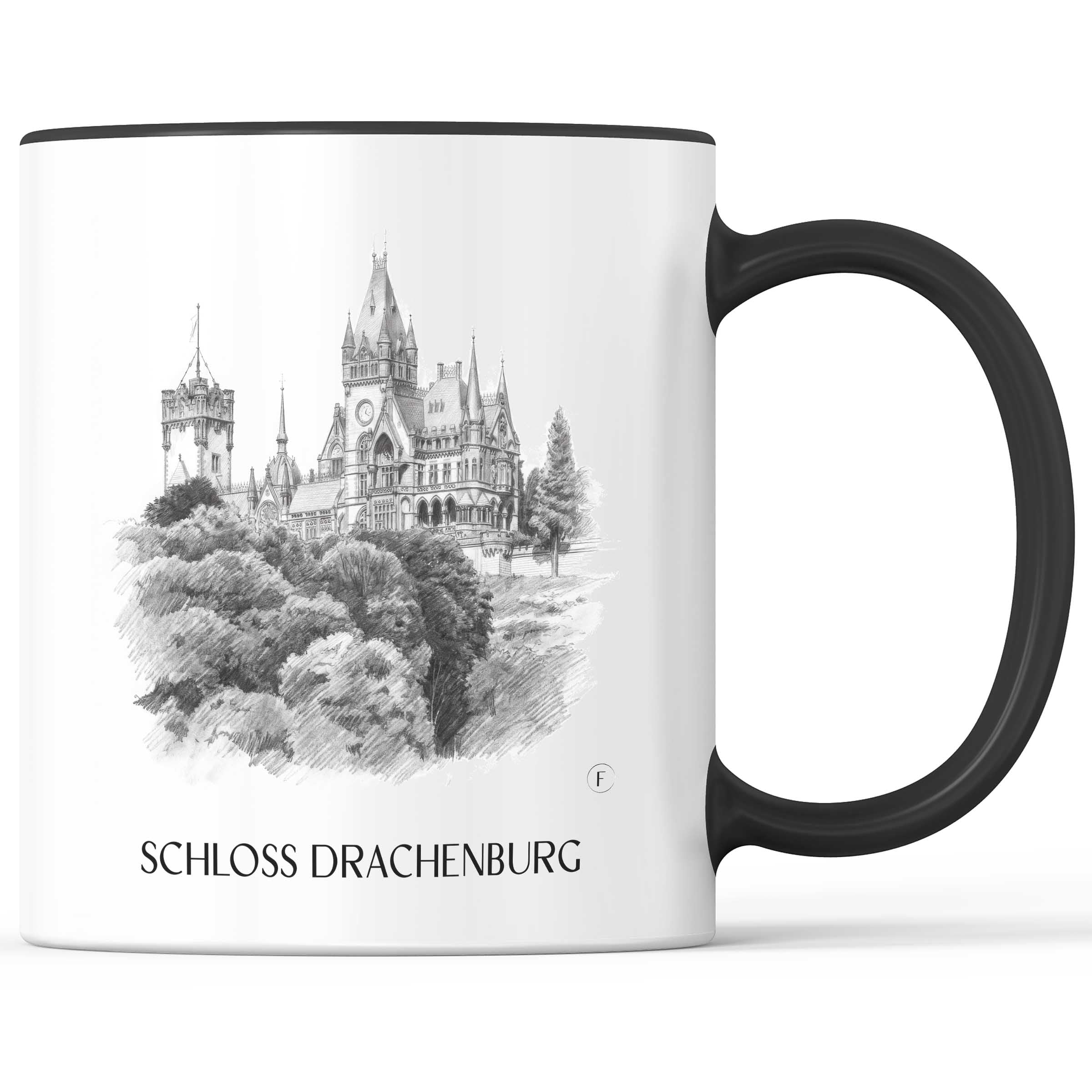 schloss-drachenburg-königswinter-deutschland-kaffeebecher-bleistift-zeichnung-drawing