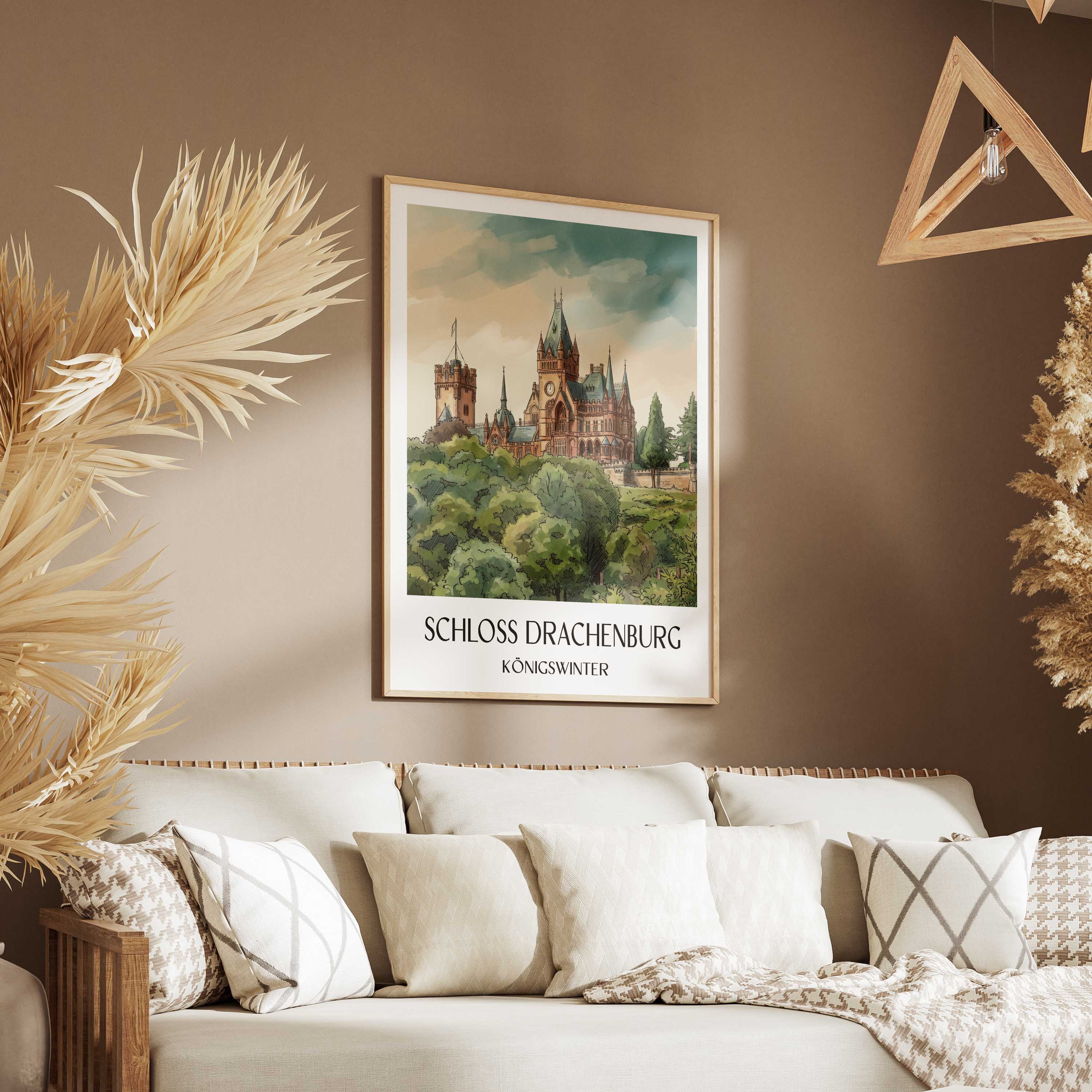 schloss-drachenburg-königswinter-deutschland-poster-aquarell