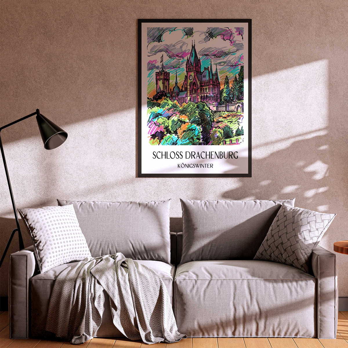 schloss-drachenburg-königswinter-deutschland-poster-graffiti