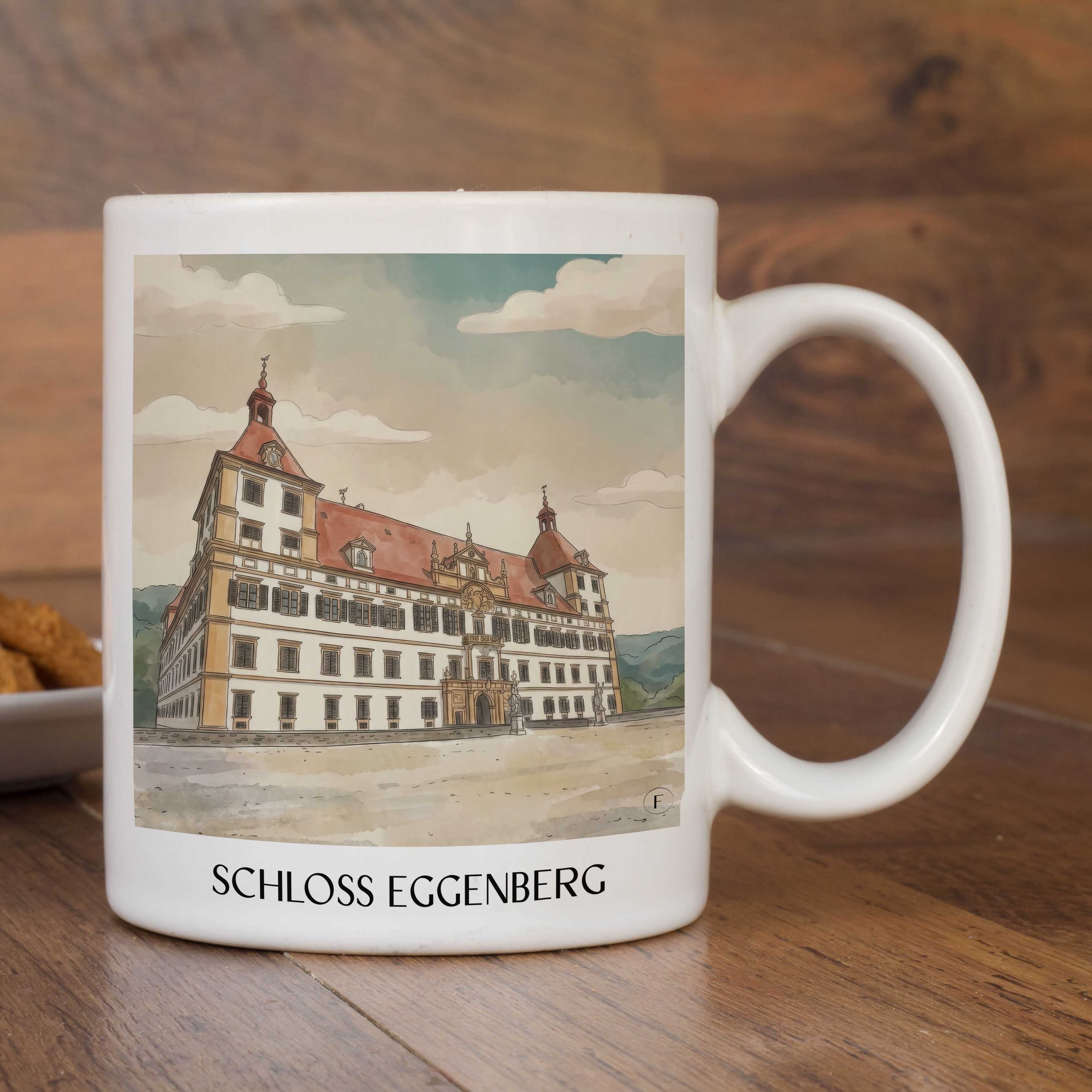 schloss-eggenberg-graz-österreich-kaffeebecher-aquarell