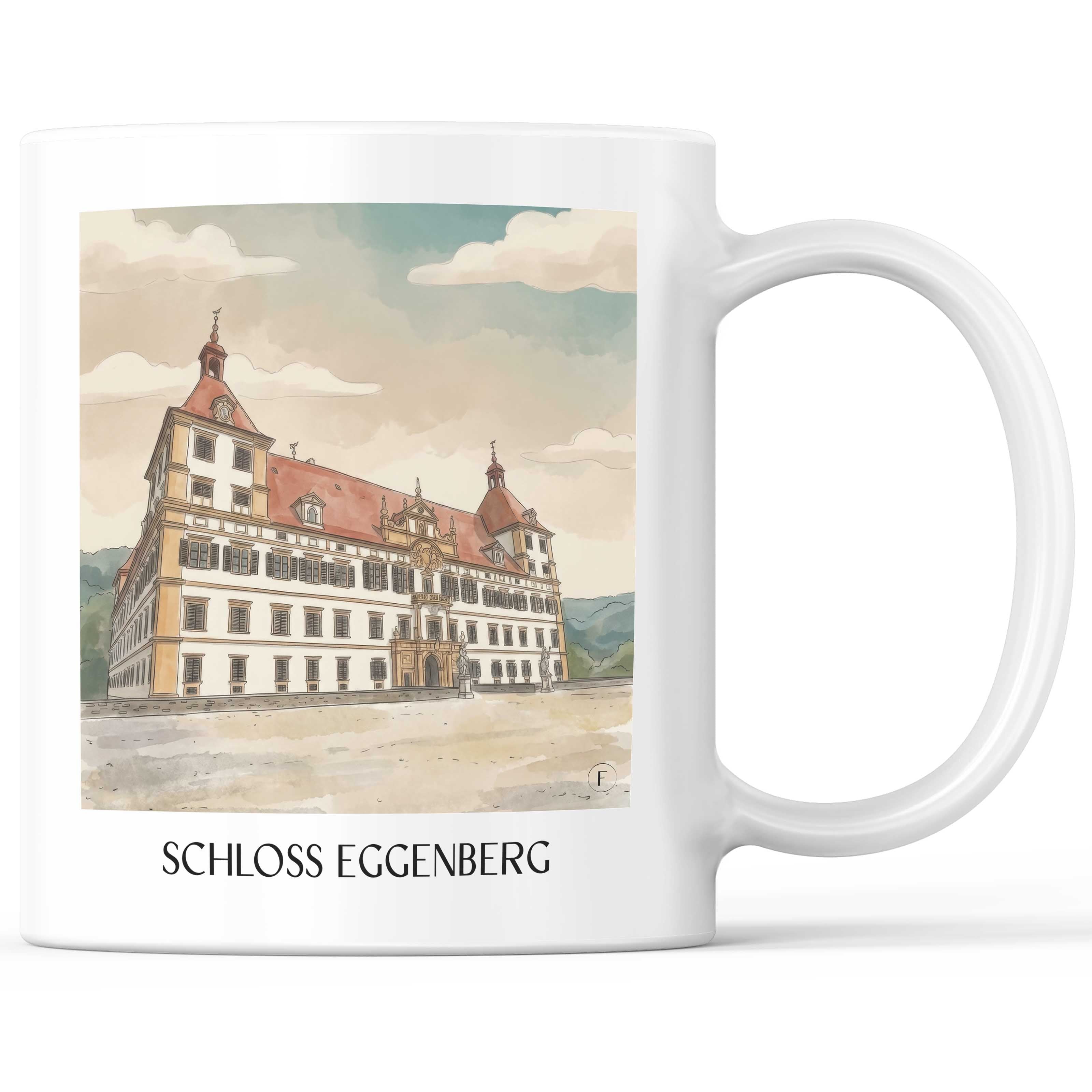 schloss-eggenberg-graz-österreich-kaffeebecher-aquarell
