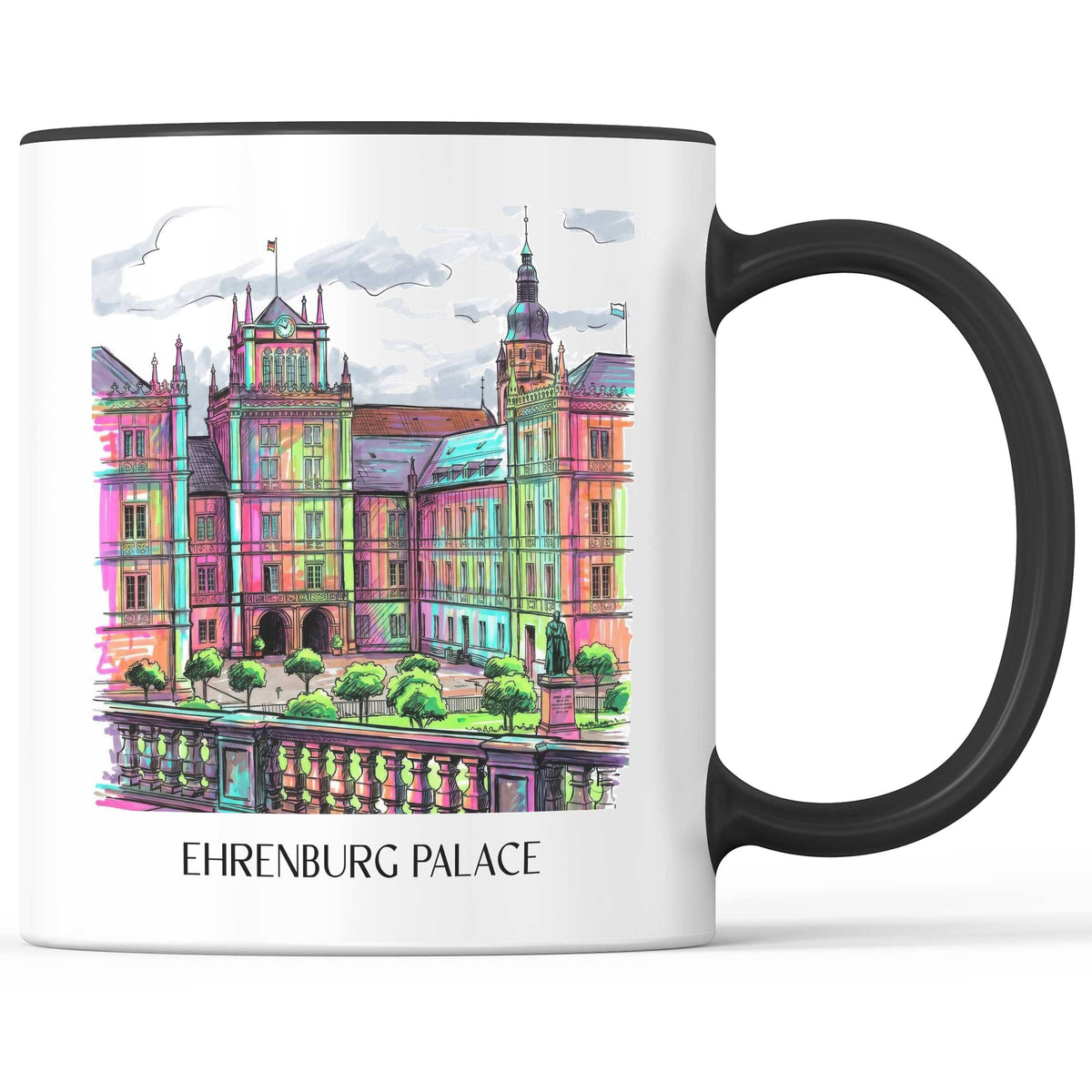Schloss Ehrenburg Kaffeebecher - Coburg - Deutschland Becher - Kaffeetasse im Tag Graffiti Stil - favplace