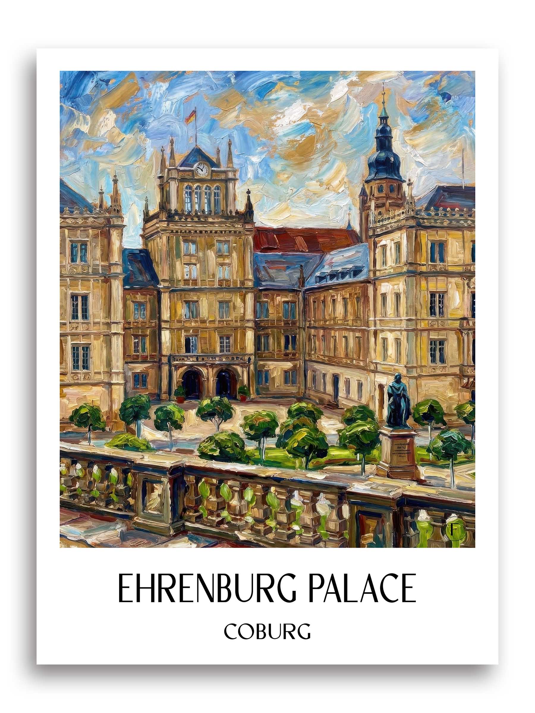 Schloss Ehrenburg Poster - Coburg - Deutschland Kunstdruck - Ölgemälde von A4 bis A1 - favplace