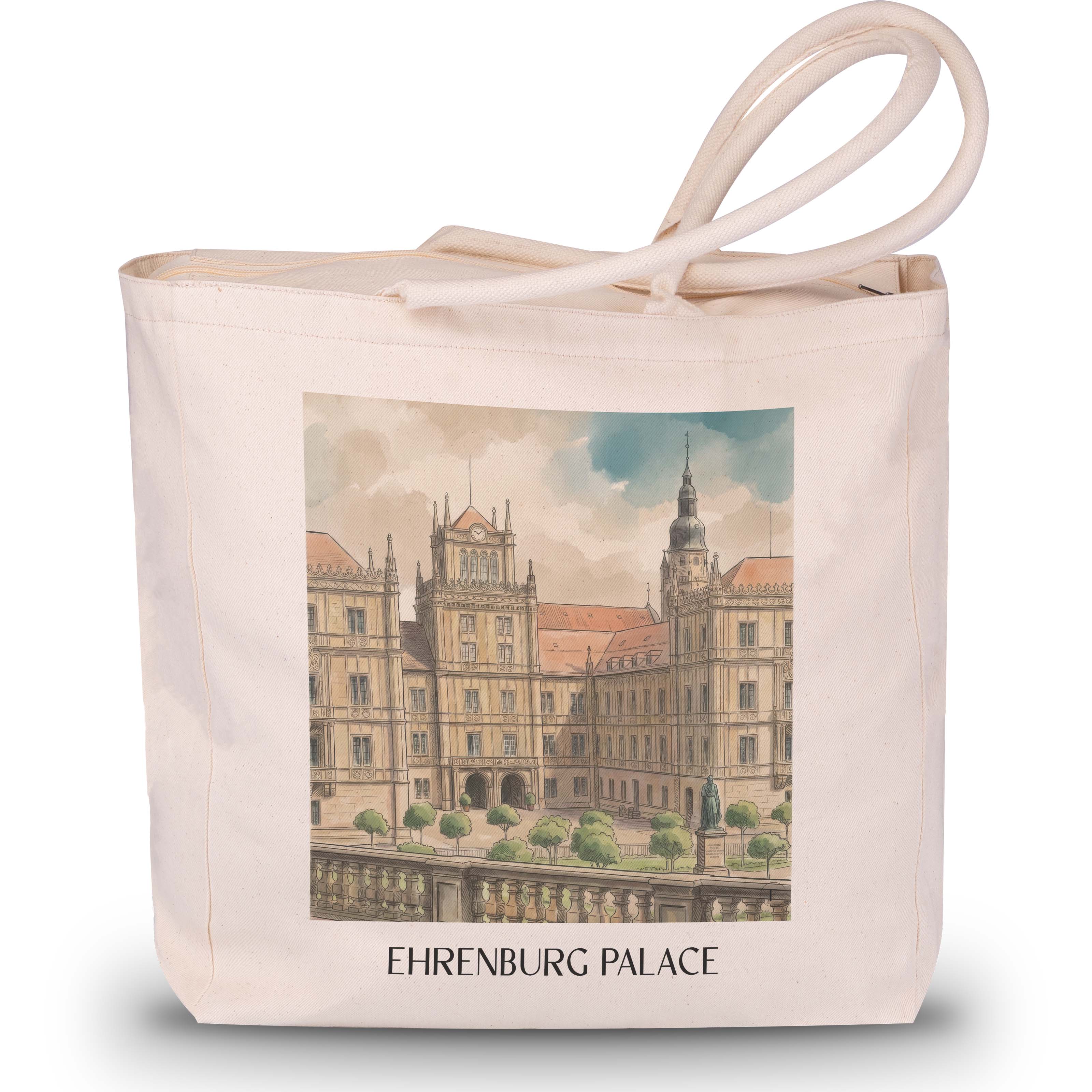Schloss Ehrenburg Shopping Tasche - Coburg - Deutschland Tote Bag - Einkaufstasche im Aquarell Stil - favplace