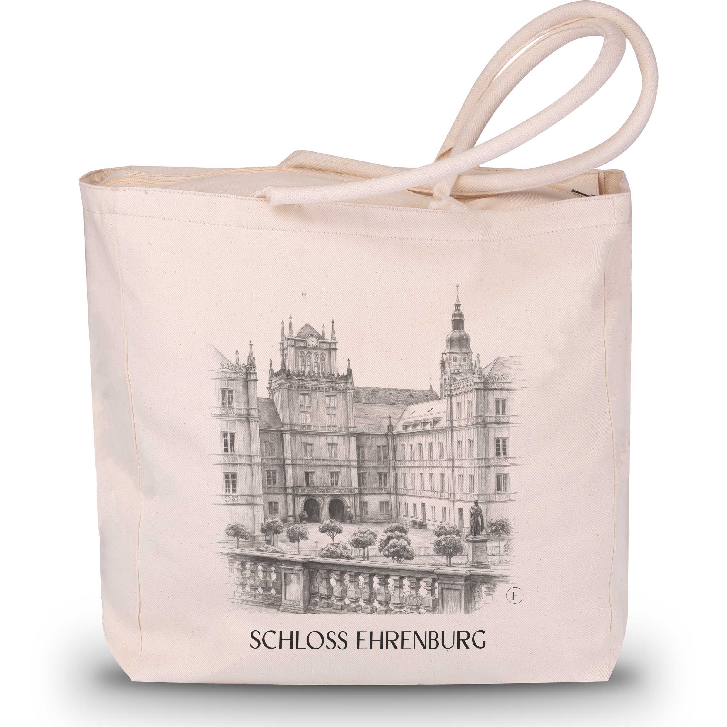 schloss-ehrenburg-coburg-deutschland-einkaufstasche-bleistift-zeichnung-drawing