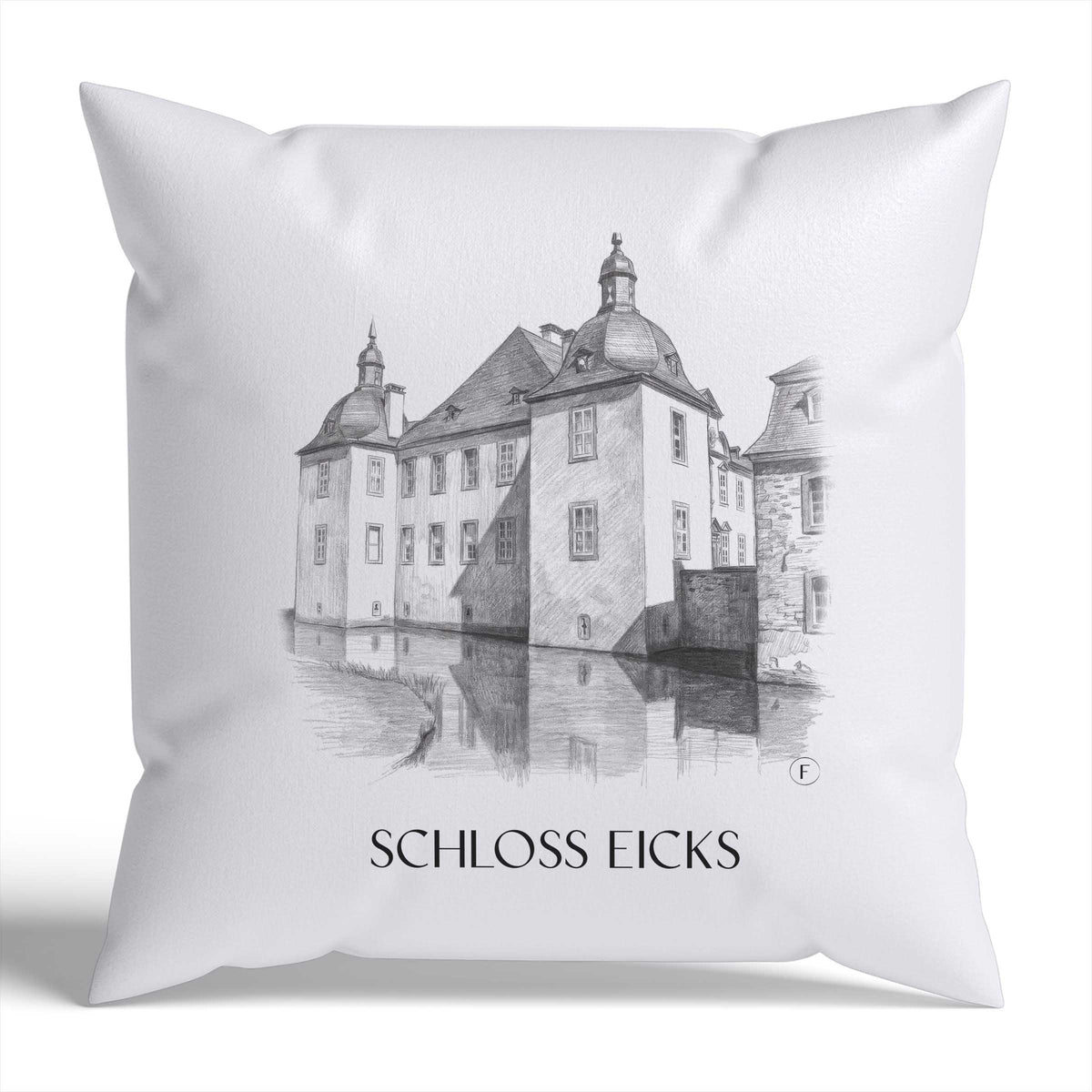 schloss-eicks-eifel-deutschland-kissenbezug-bleistift-zeichnung-drawing