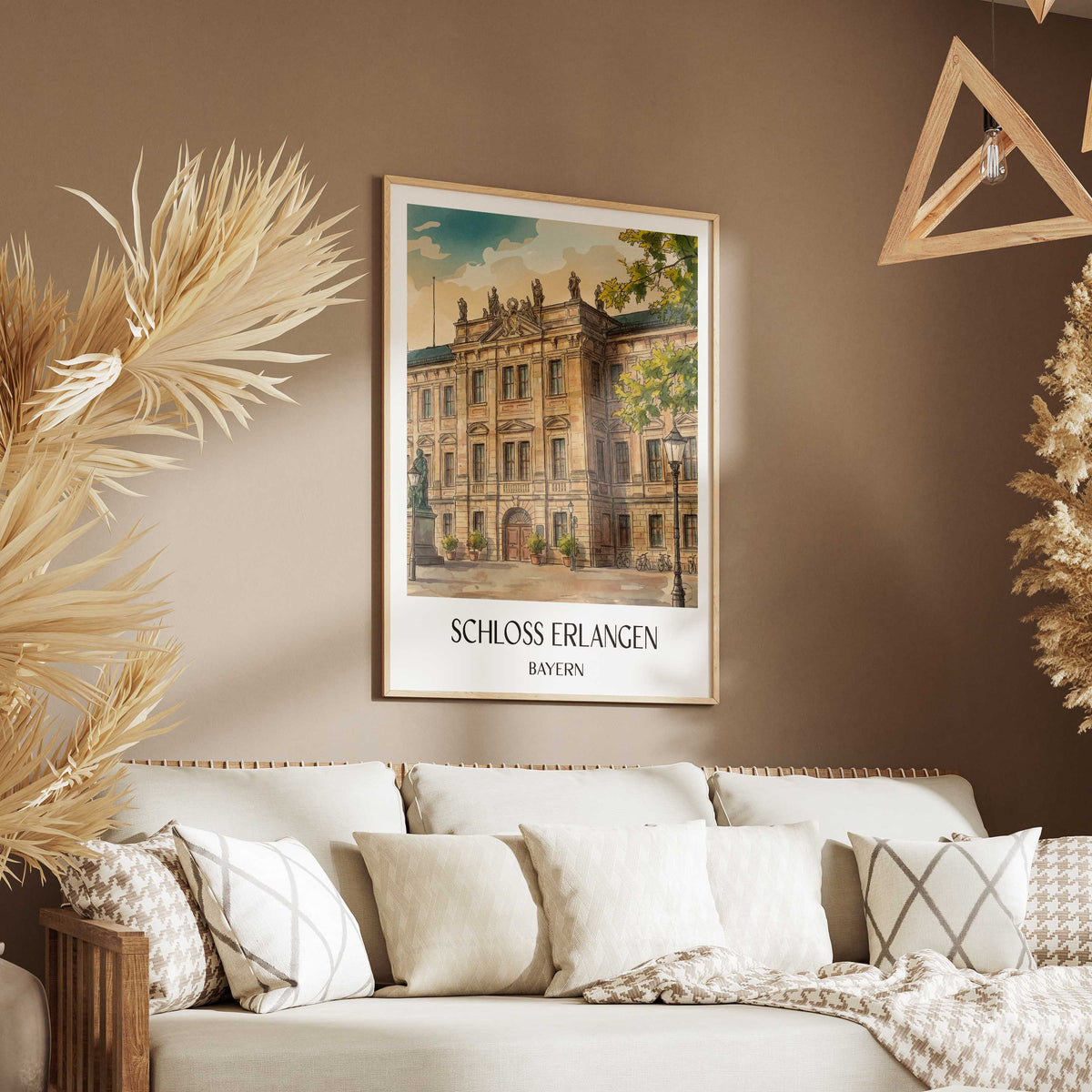 schloss-erlangen-bayern-deutschland-poster-aquarell