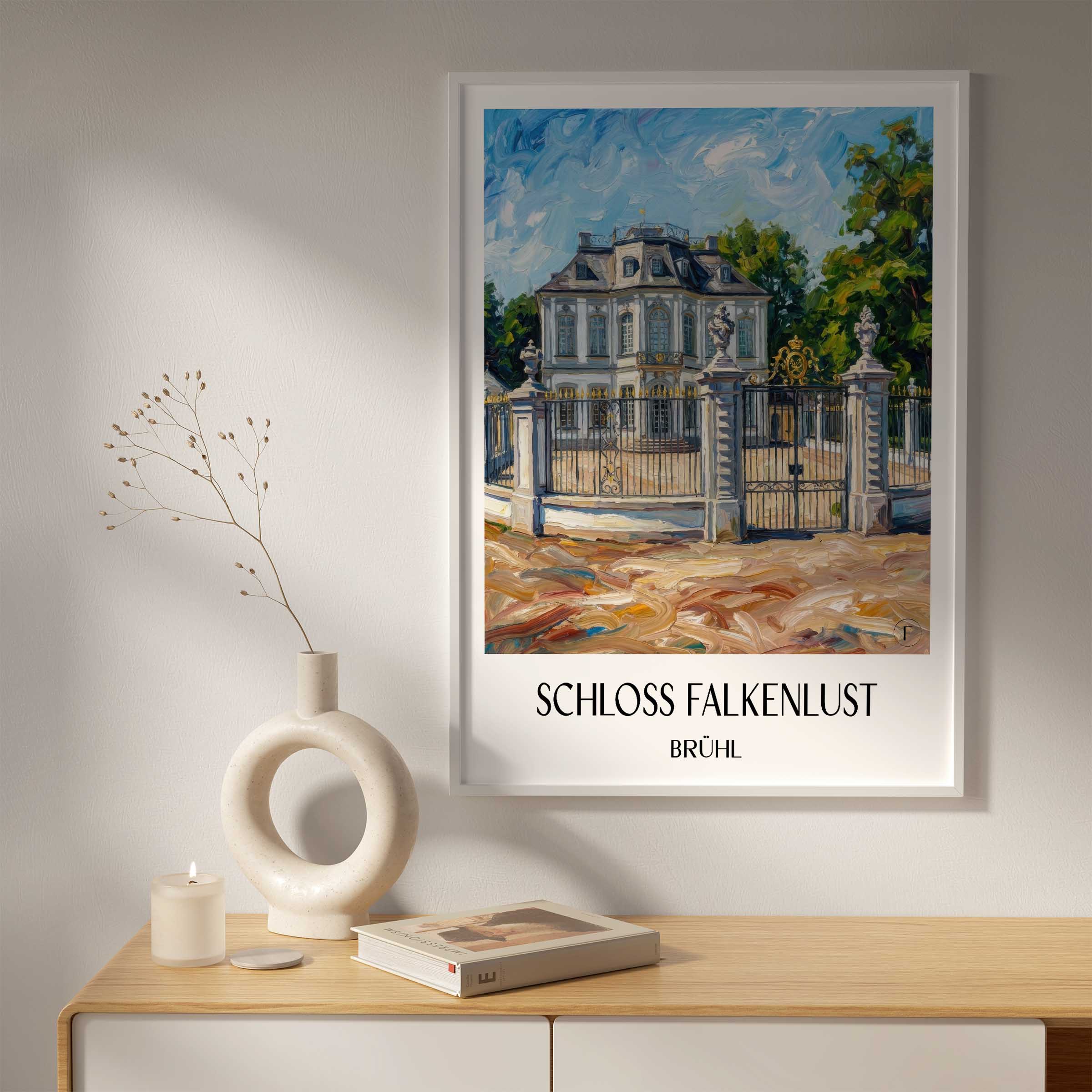 schloss-falkenlust-brühl-deutschland-poster-oil-painting-oelgemaelde